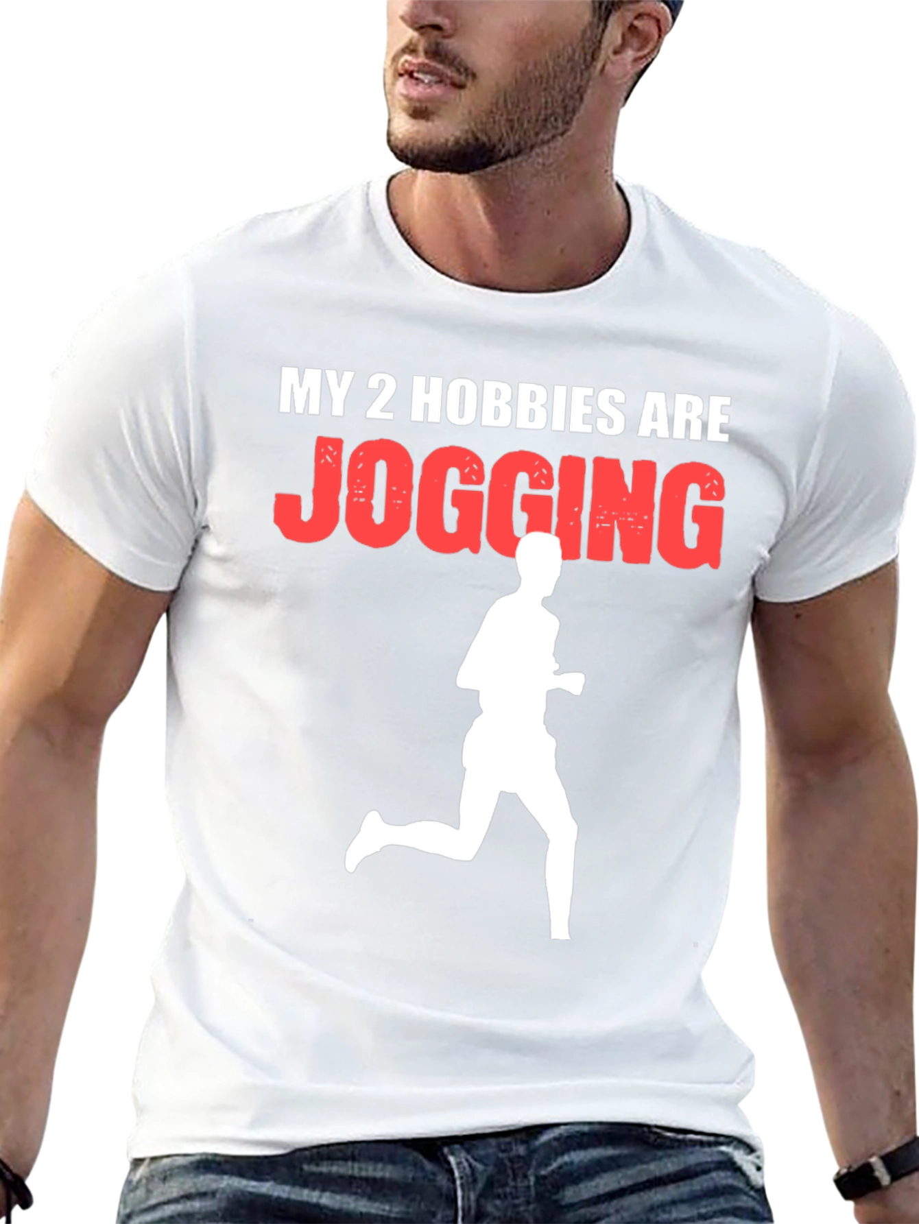 Jogging Hobby Graphic Tee - Mens Casual Shirt