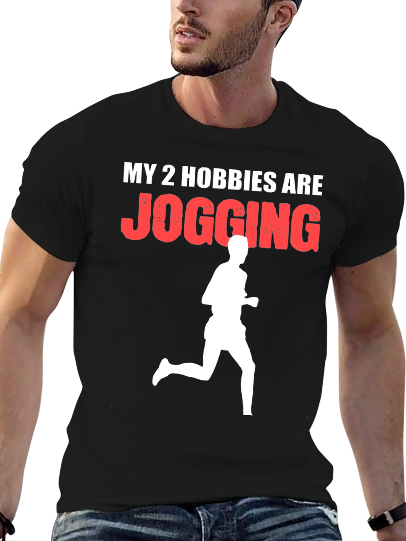 Jogging Hobby Graphic Tee - Mens Casual Shirt