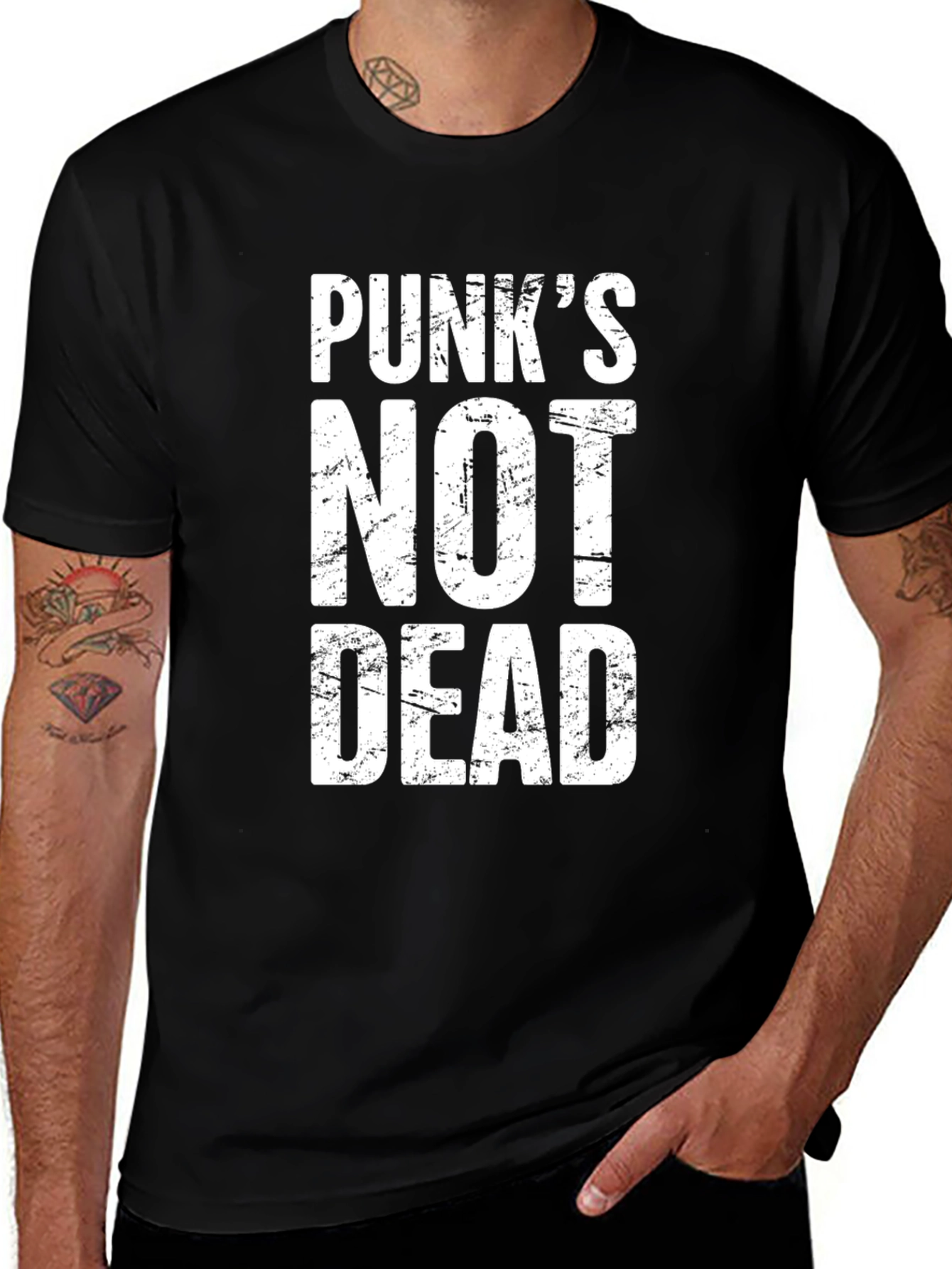 Punks Not Dead Graphic T-Shirt - Black