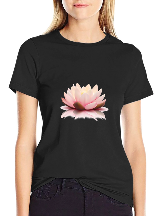 Black Lotus Flower Graphic T-Shirt
