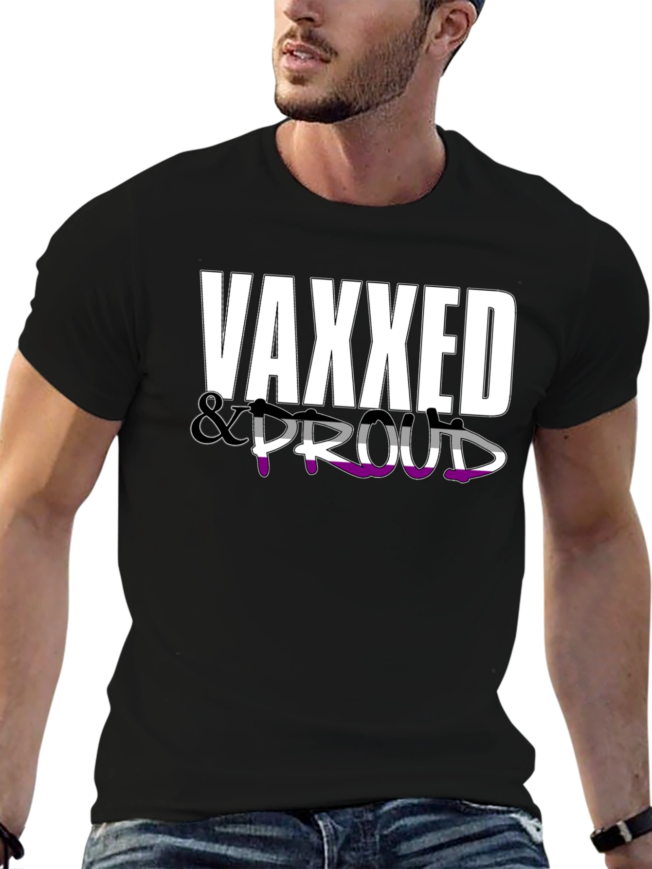 Vaxxed & Proud Graphic Tee - Black Cotton Shirt