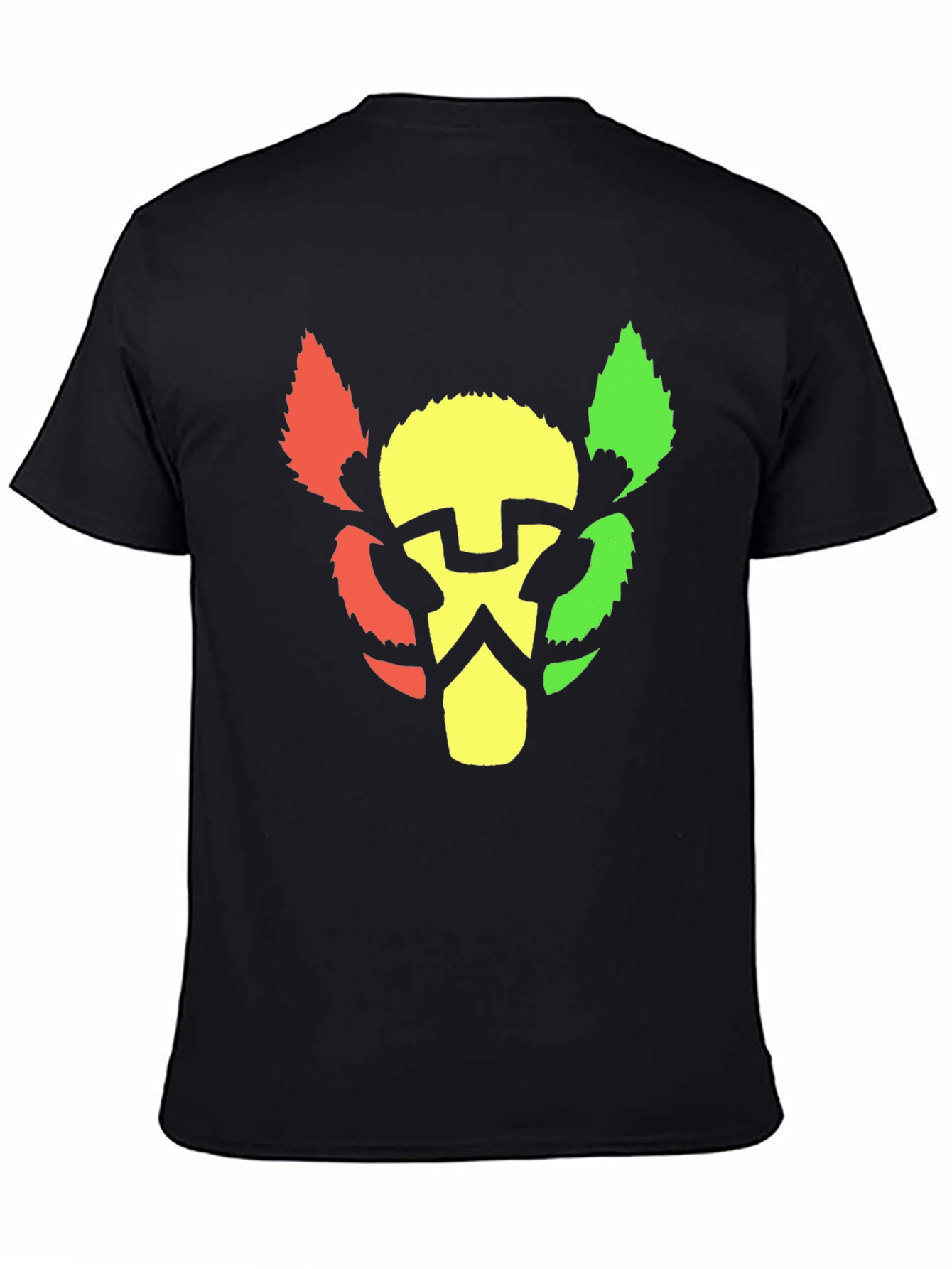 Rasta Lion Head T-Shirt - Black