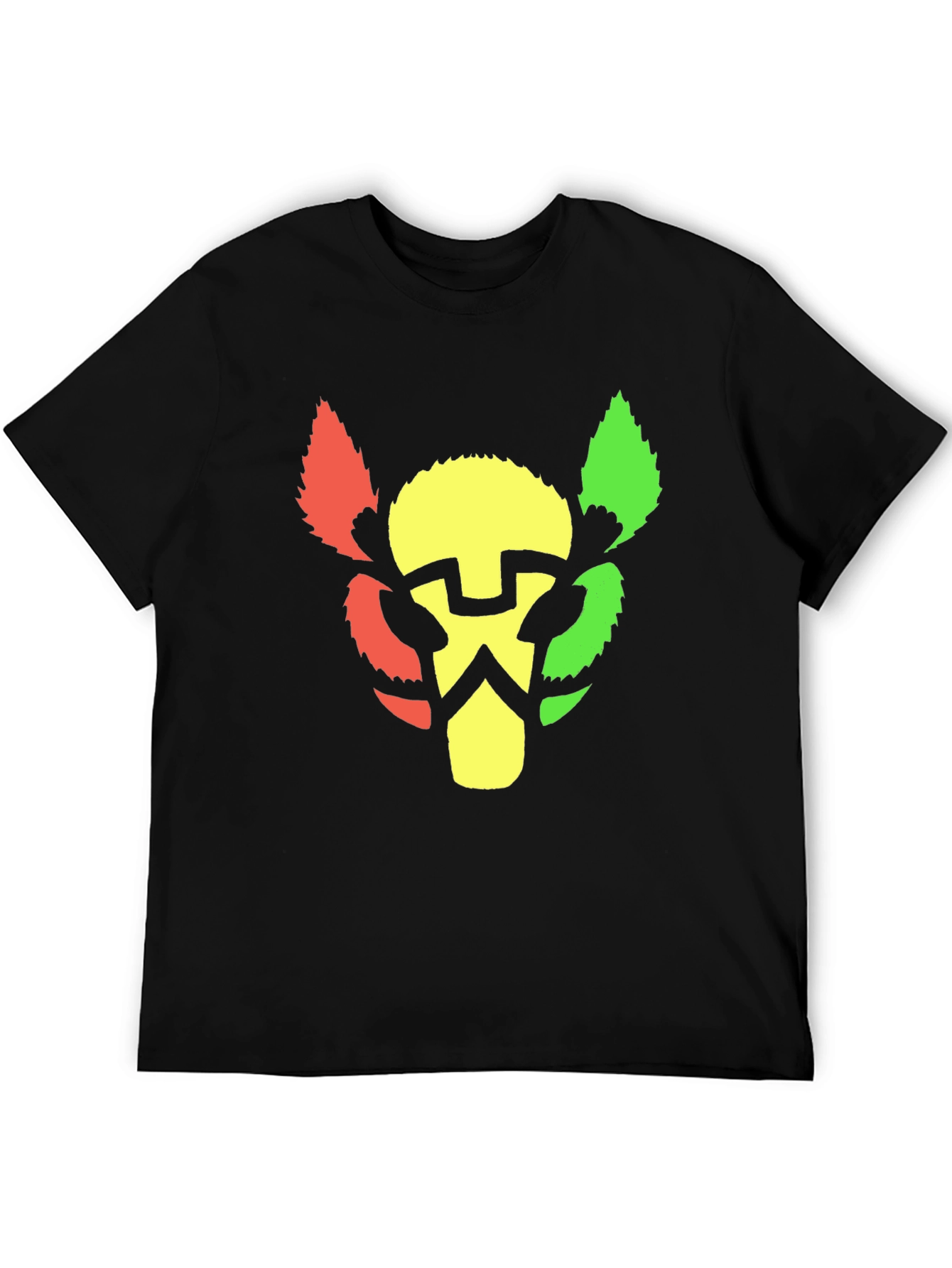 Rasta Lion Head T-Shirt - Black