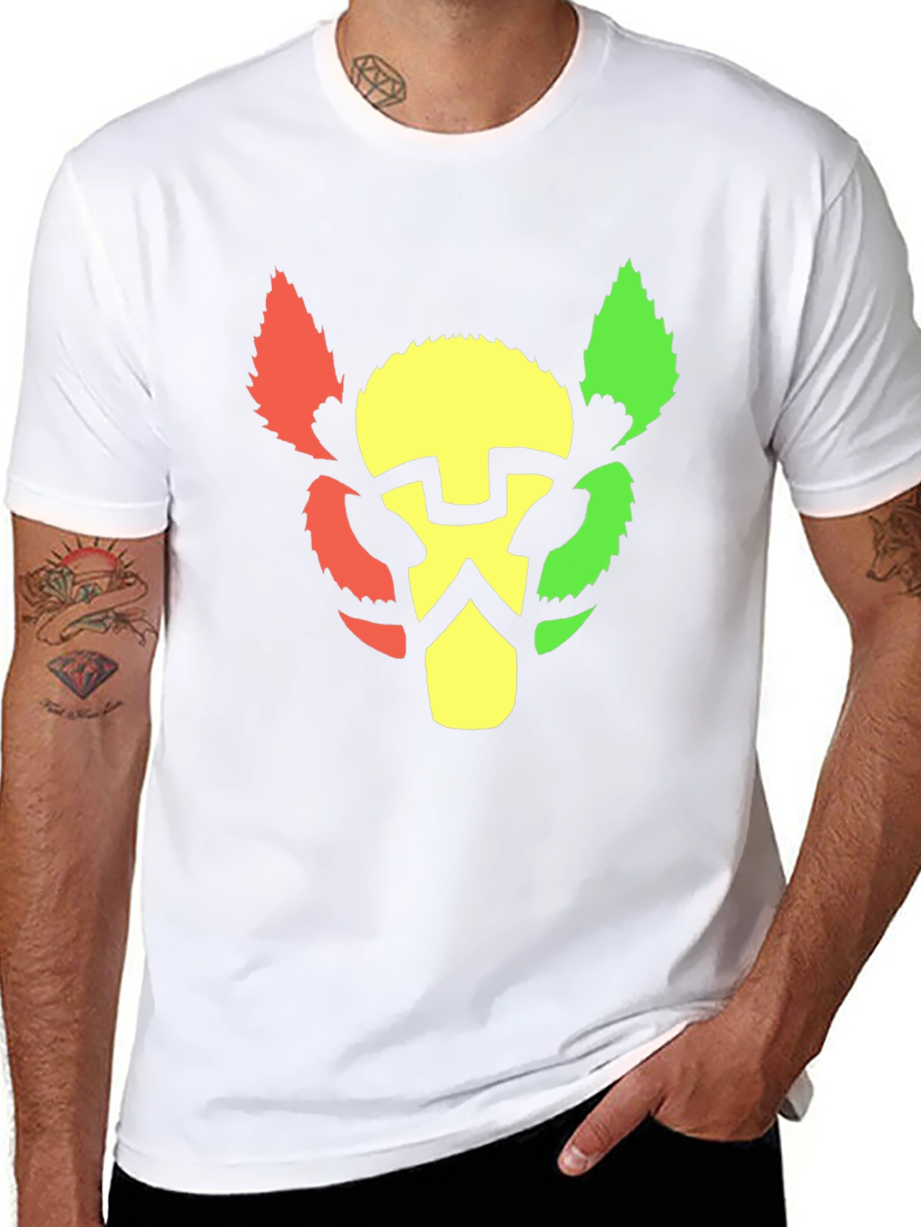 Rasta Lion Head T-Shirt - Black