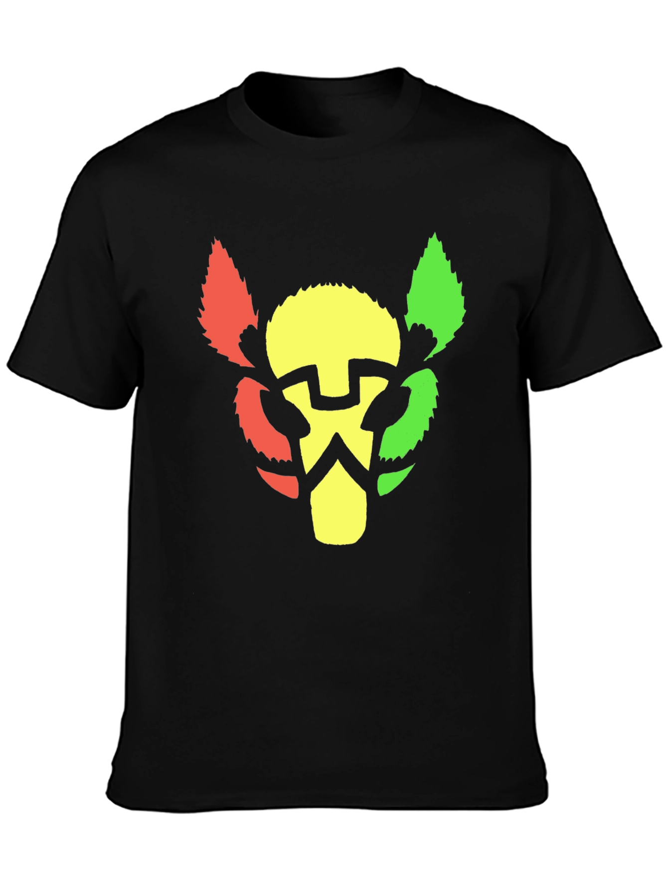 Rasta Lion Head T-Shirt - Black