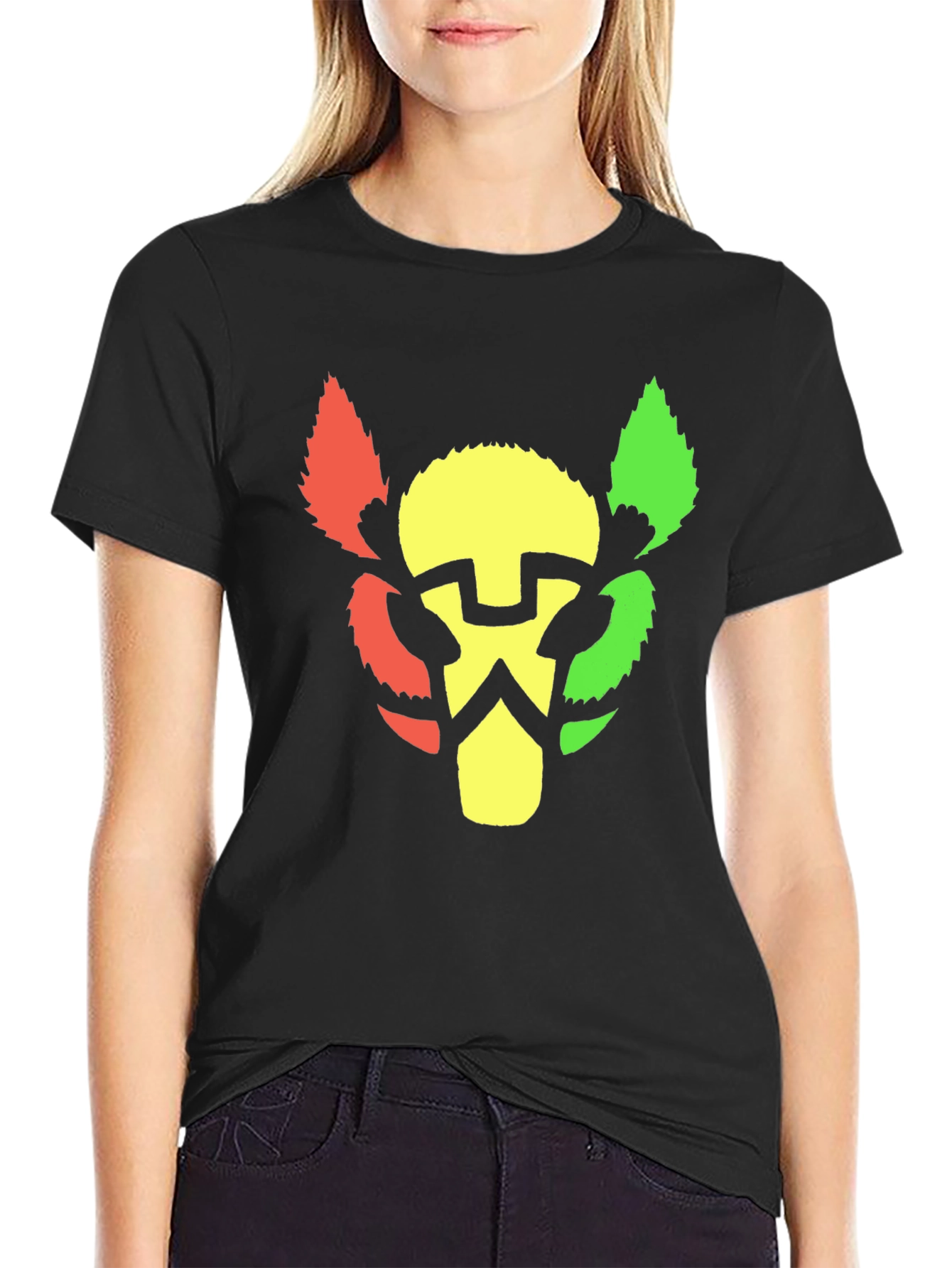 Rasta Lion Head T-Shirt - Black