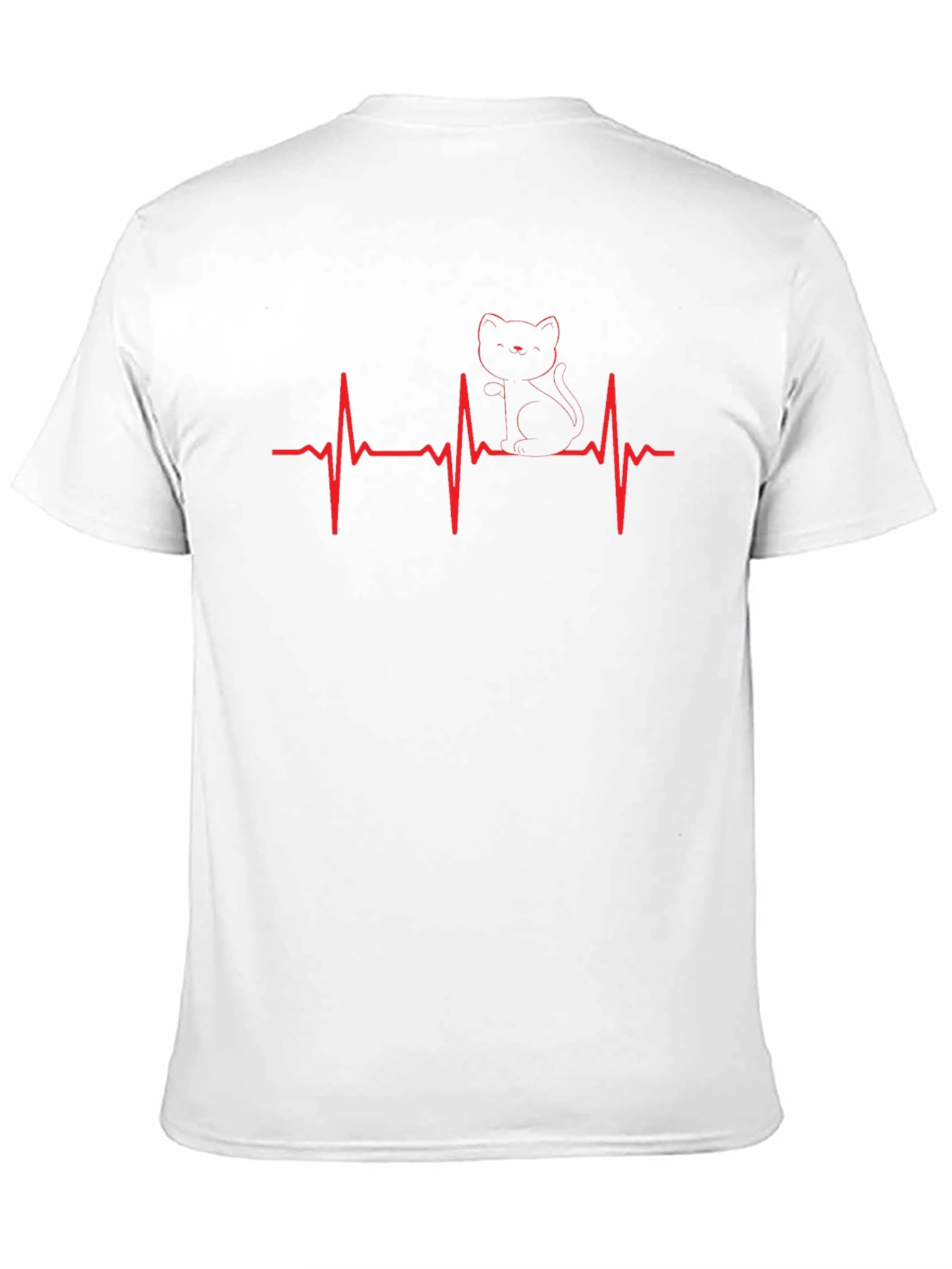 Cat Heartbeat T-Shirt - Black Graphic Tee