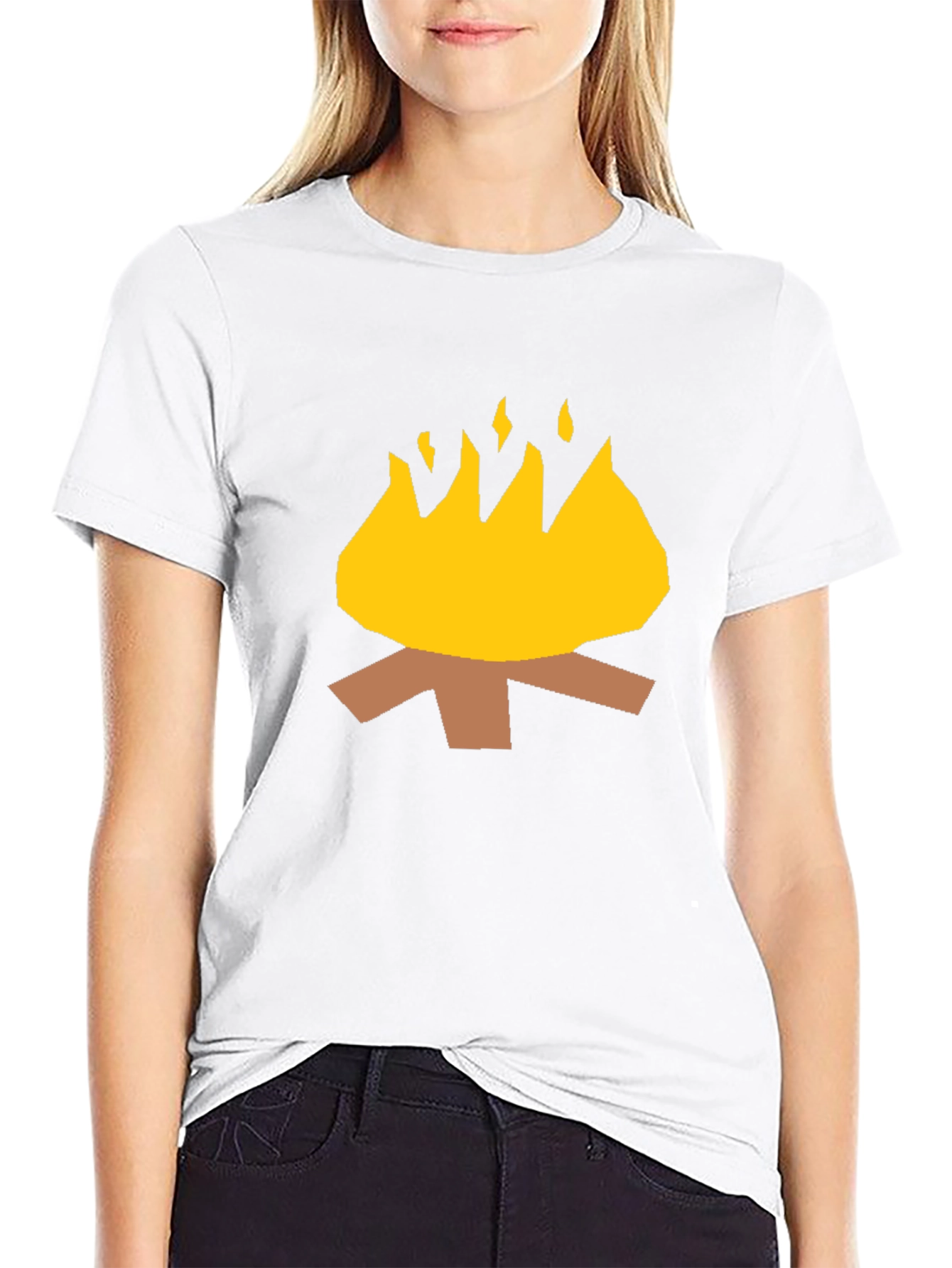 Campfire Graphic Tee - Black Cotton Casual Shirt