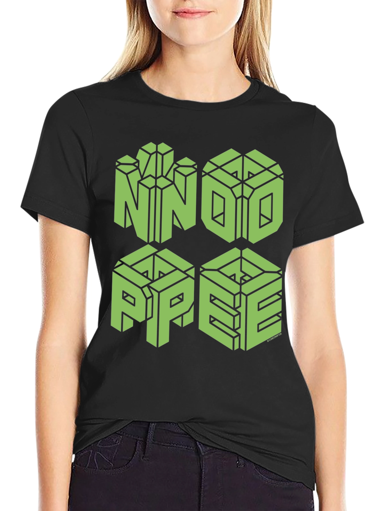NNOO PPEE Graphic Tee - Black Cotton Novelty T-Shirt
