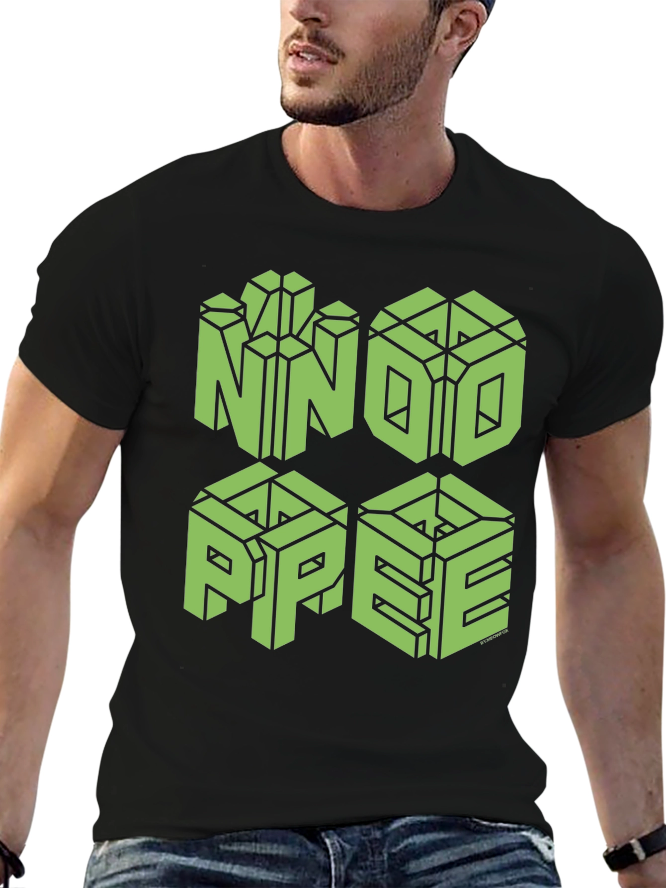 NNOO PPEE Graphic Tee - Black Cotton Novelty T-Shirt