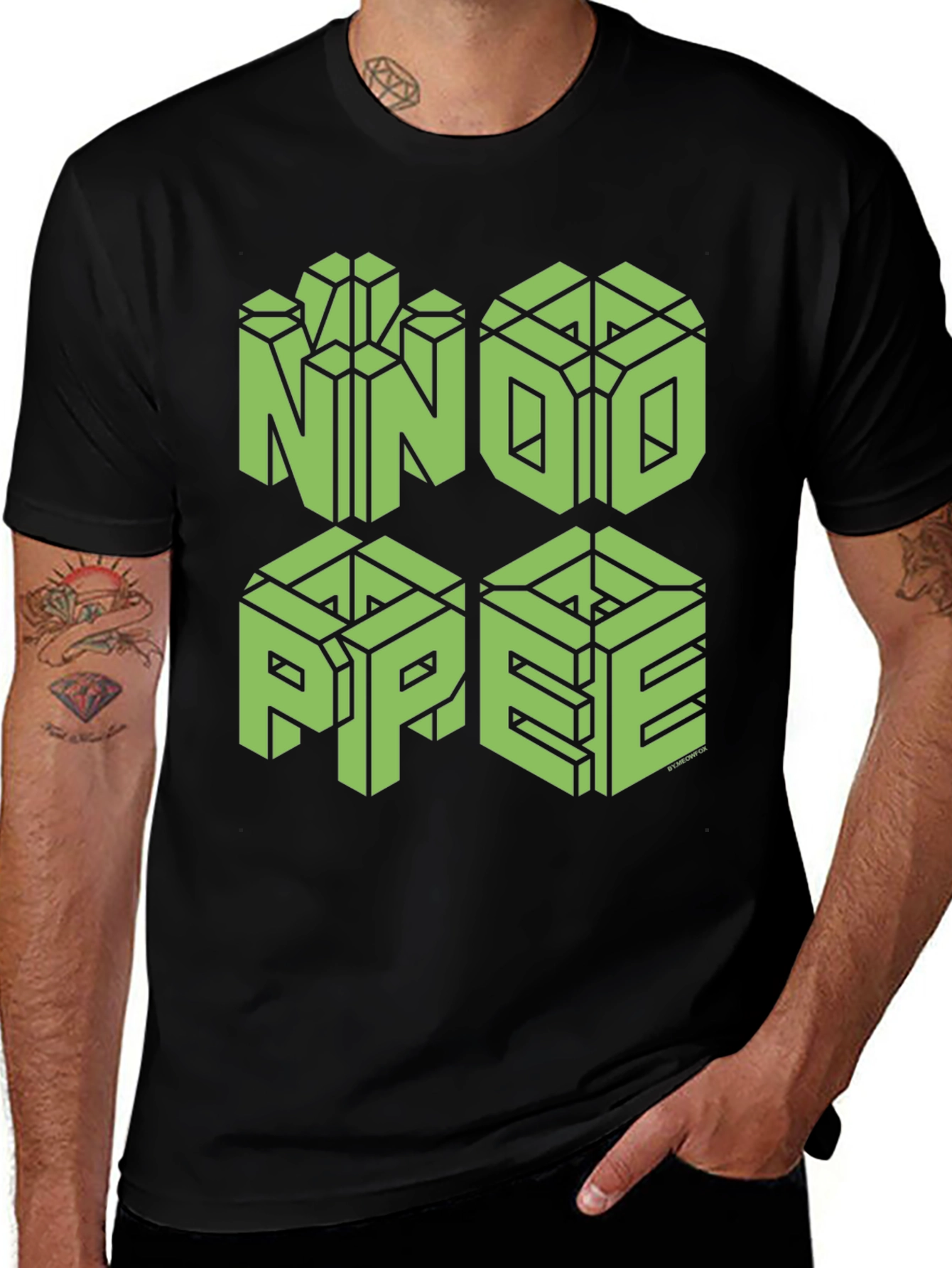 NNOO PPEE Graphic Tee - Black Cotton Novelty T-Shirt