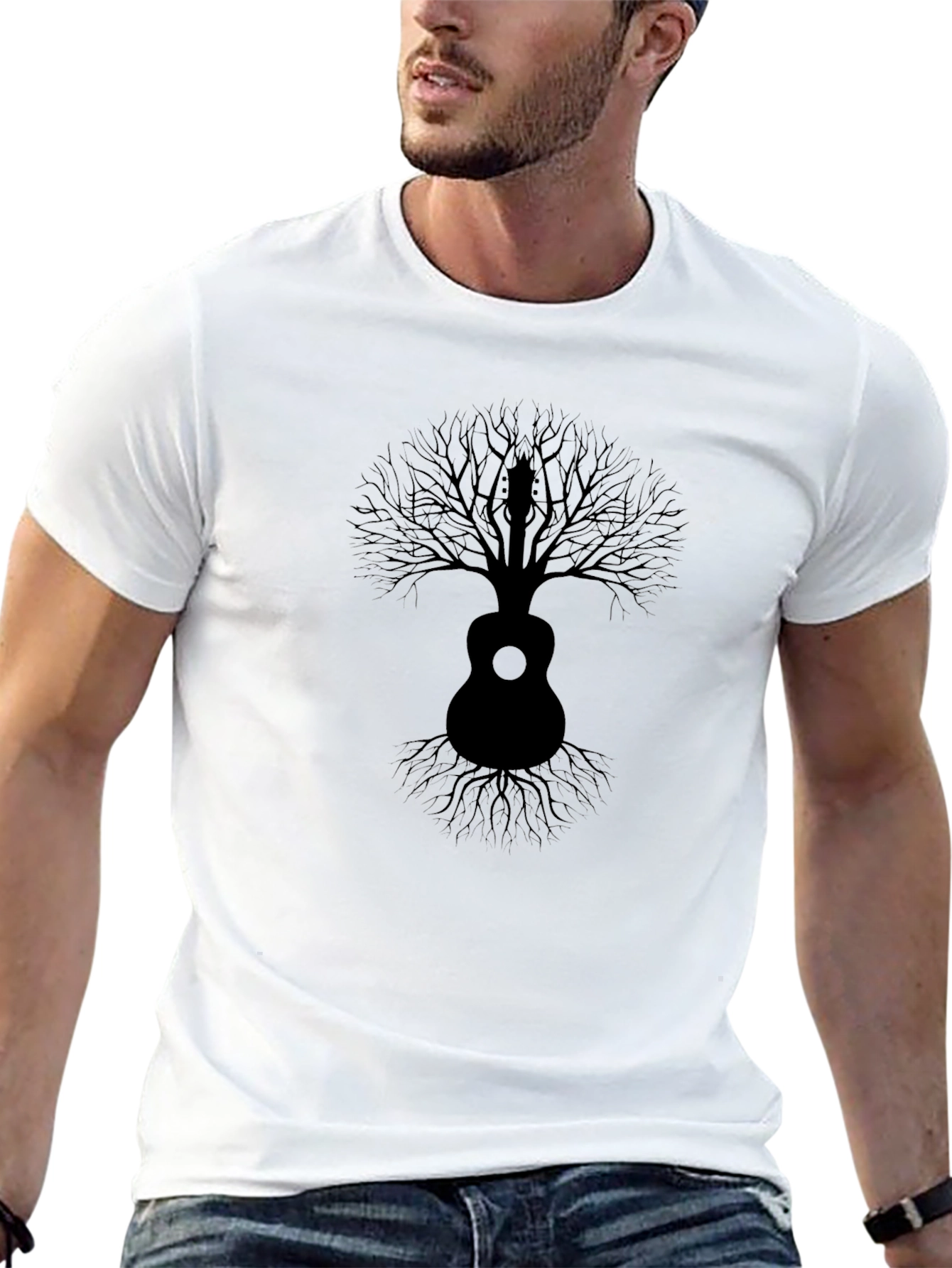 Guitar Tree Graphic Tee - Musicians Black T-Shirt