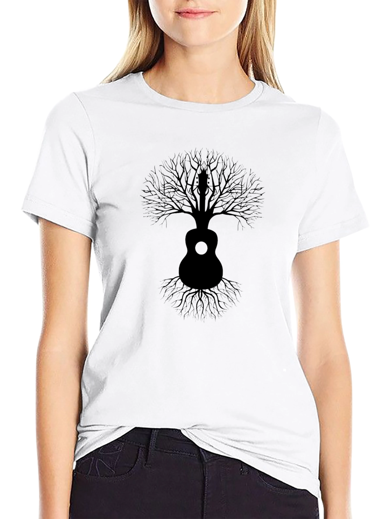 Guitar Tree Graphic Tee - Musicians Black T-Shirt