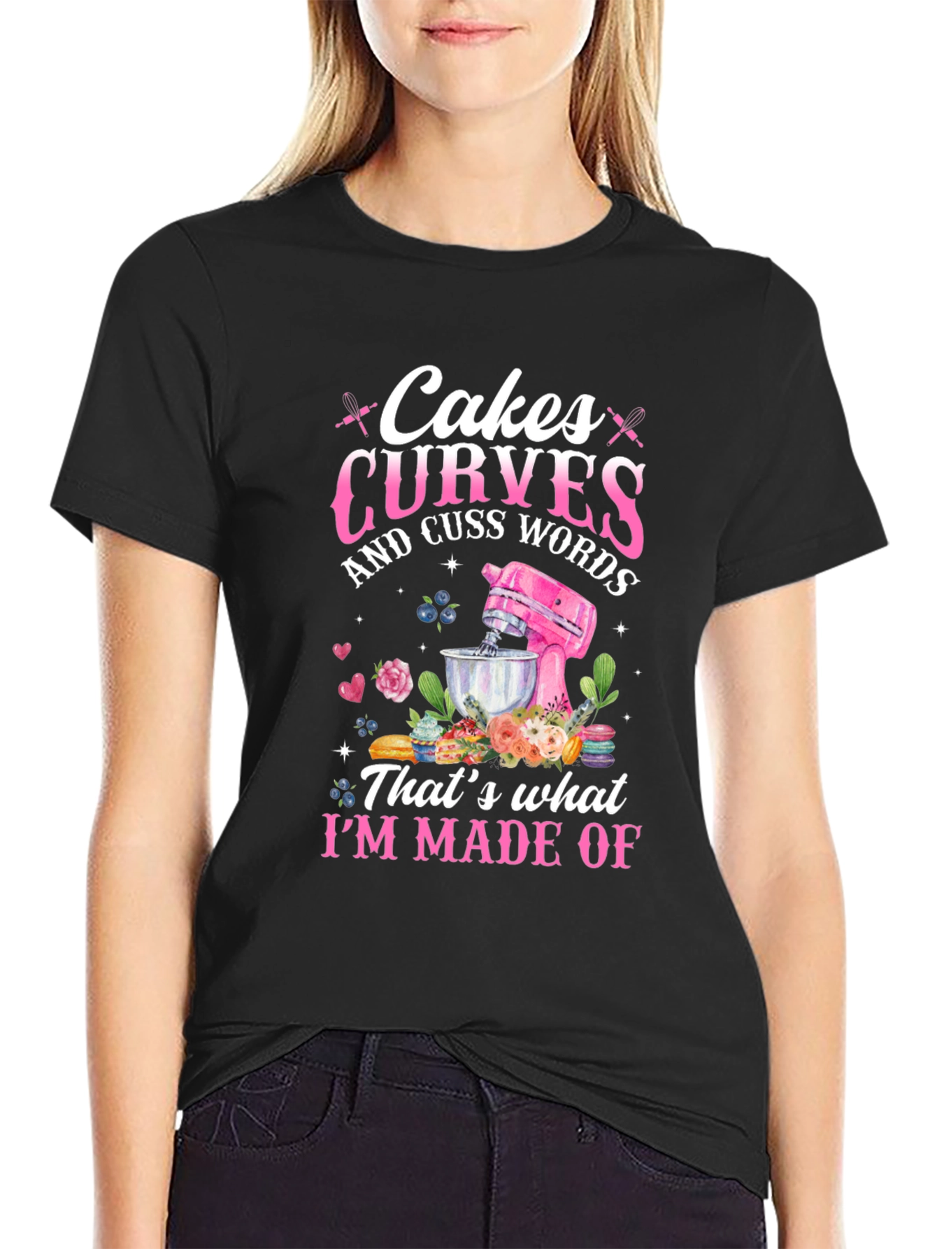 Cakes Curves Cuss Words Graphic T-Shirt