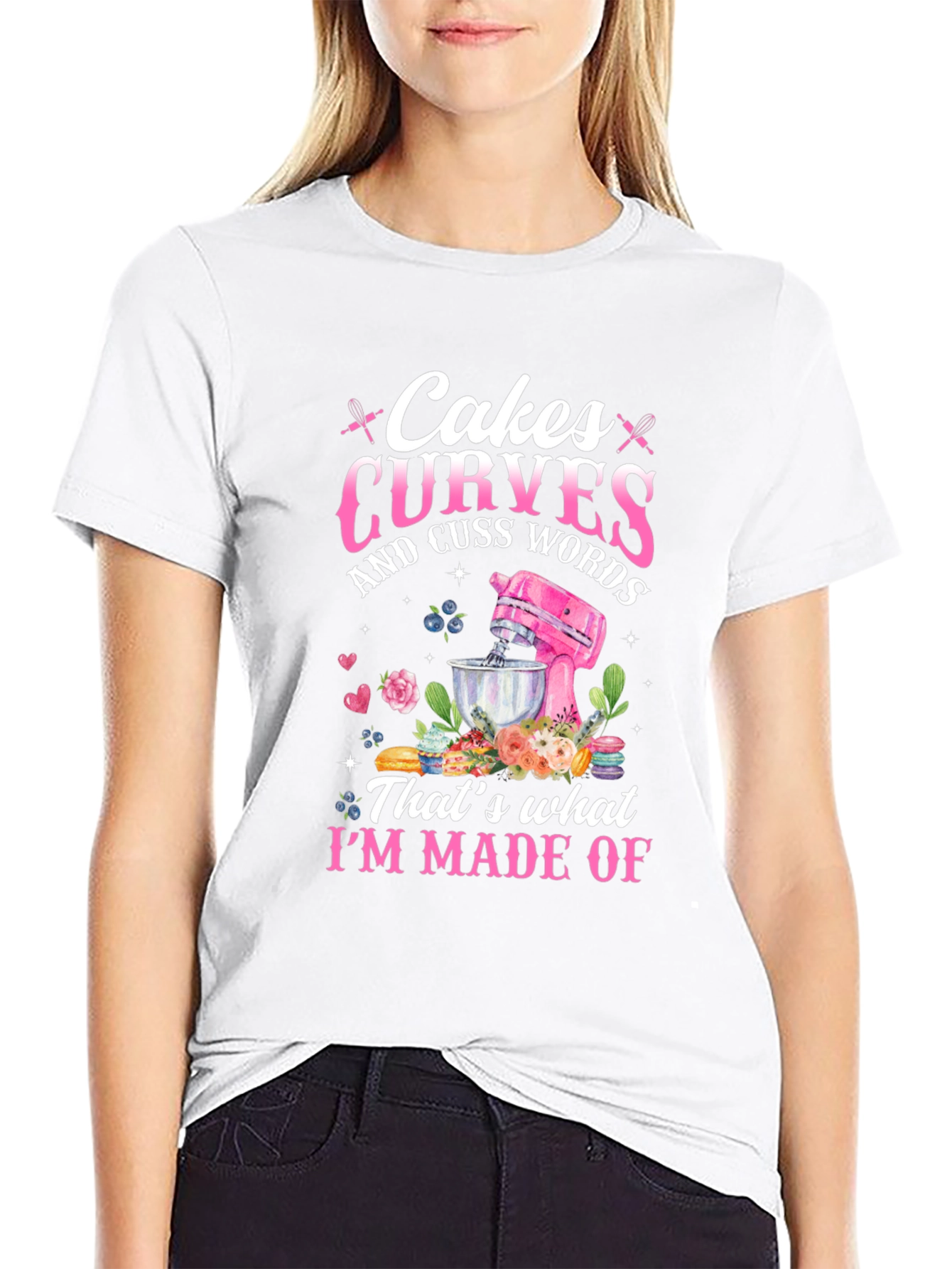 Cakes Curves Cuss Words Graphic T-Shirt