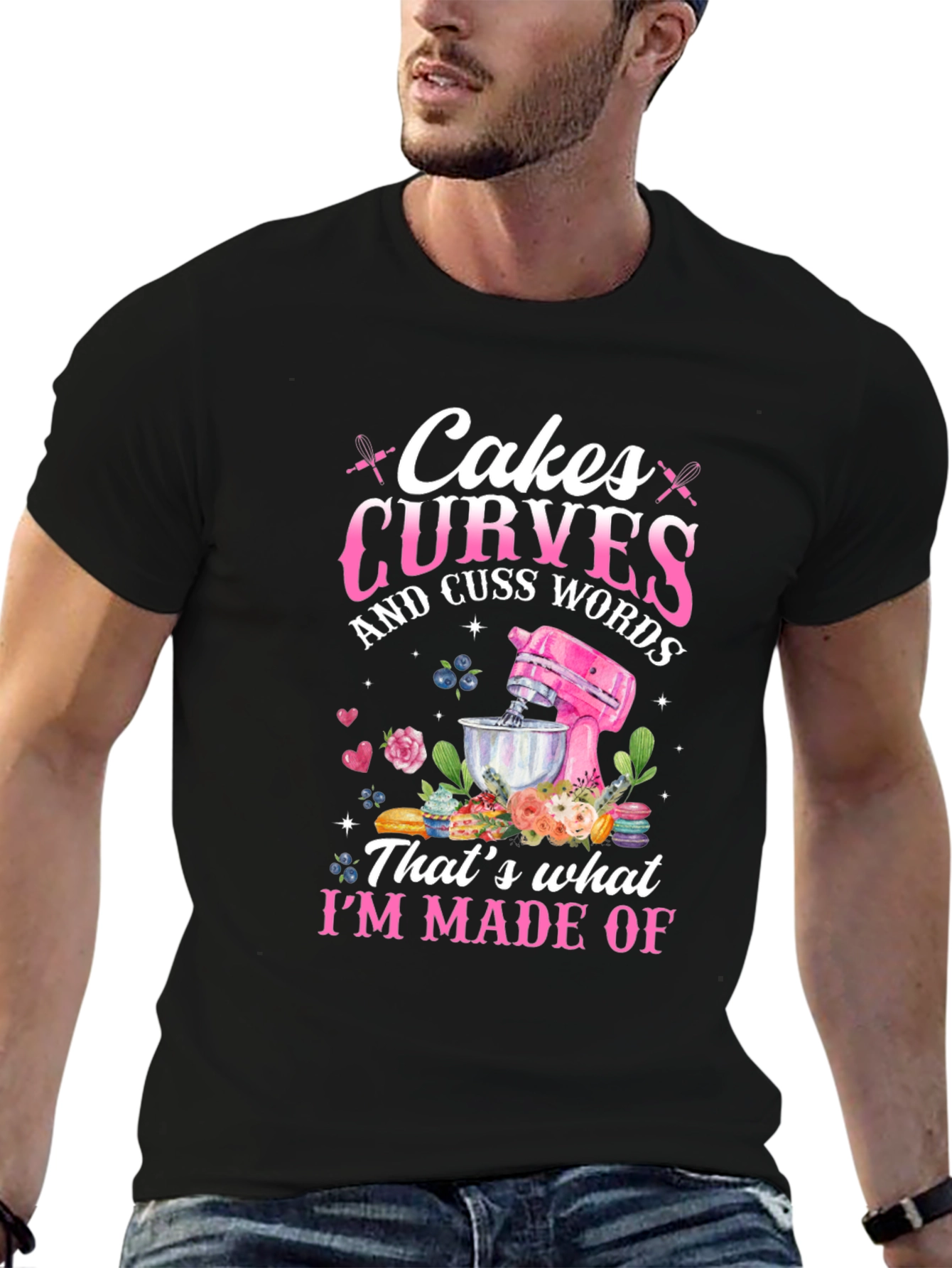 Cakes Curves Cuss Words Graphic T-Shirt