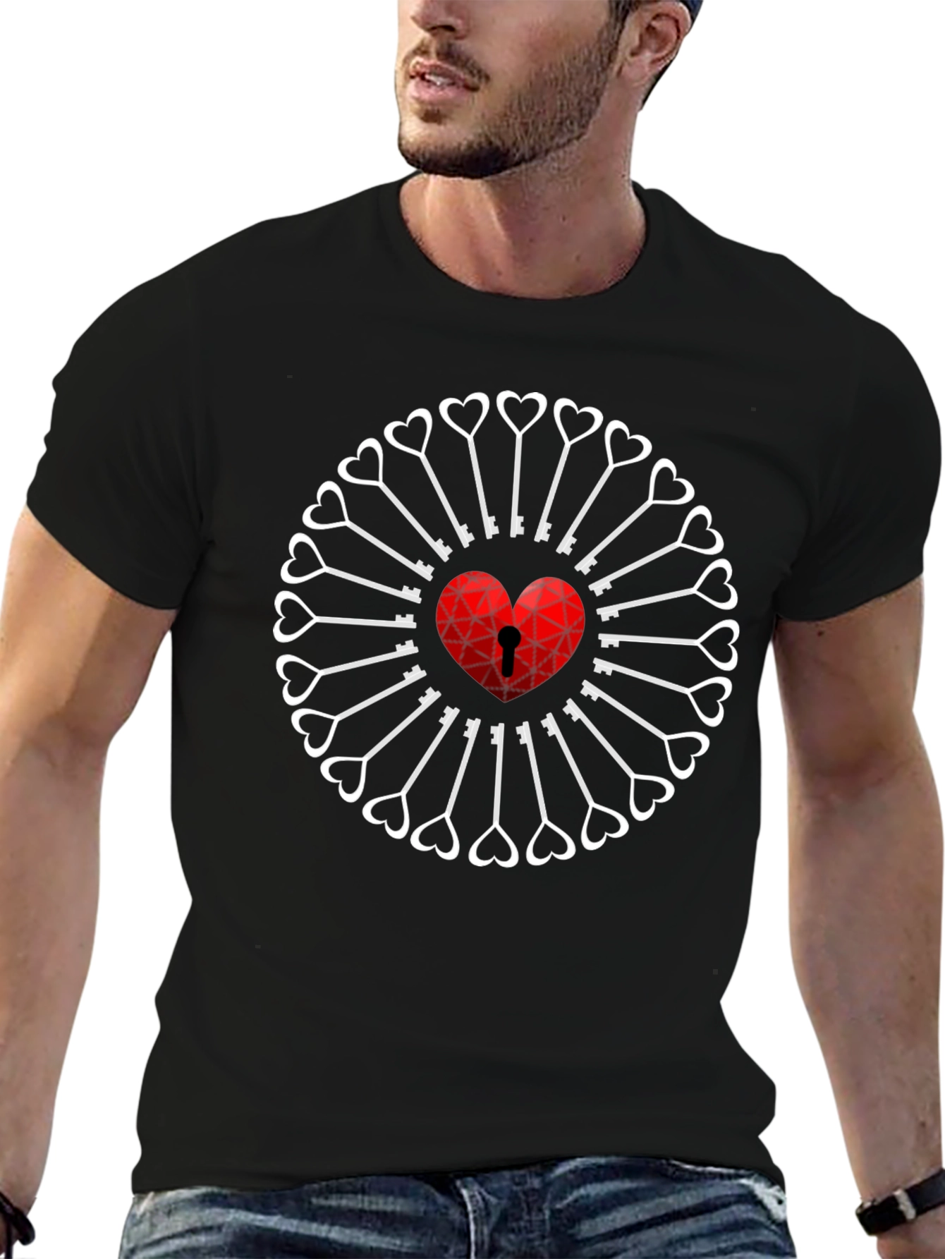 Heart & Key T-Shirt - Unlock Your Style!