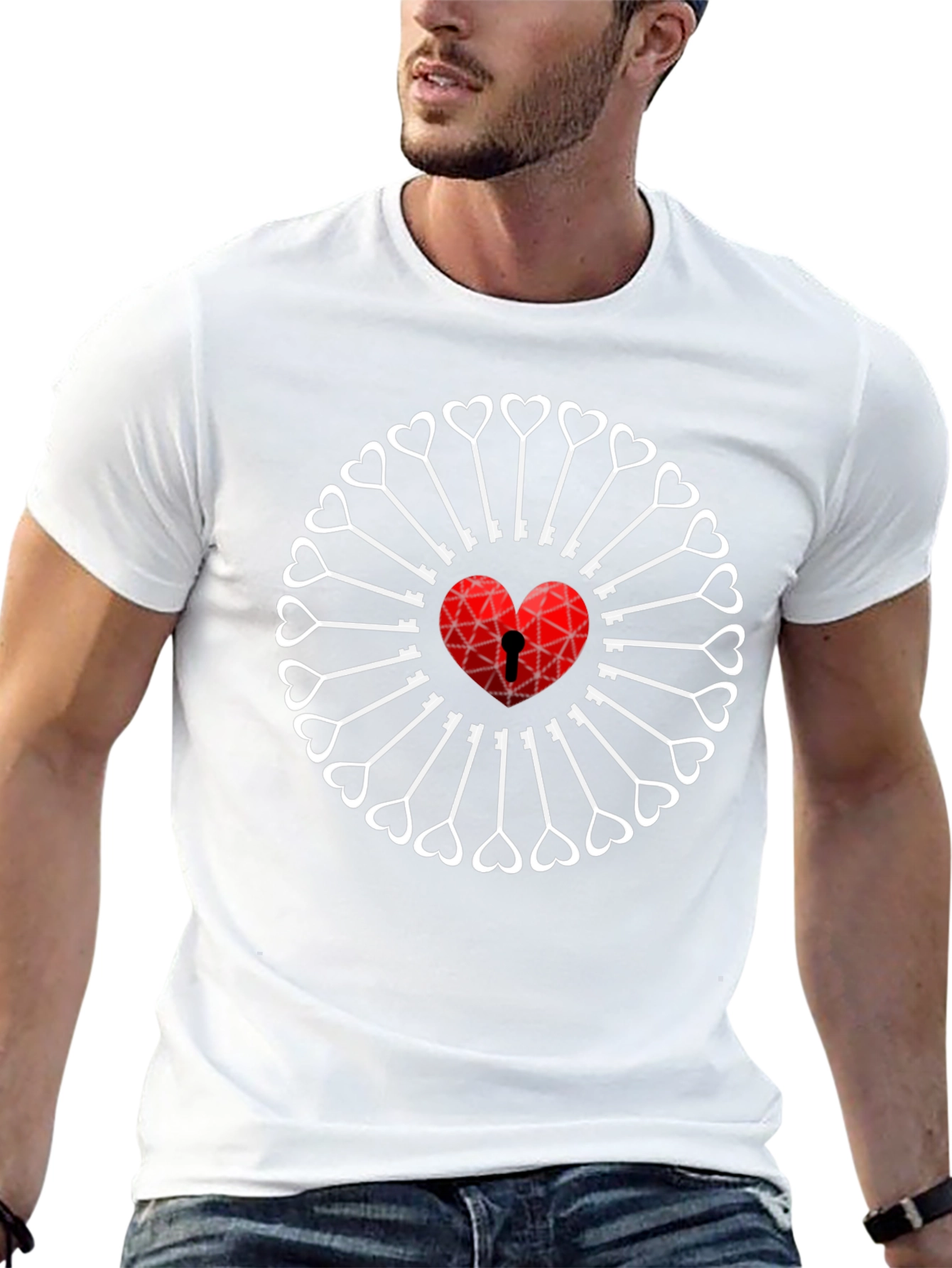 Heart & Key T-Shirt - Unlock Your Style!