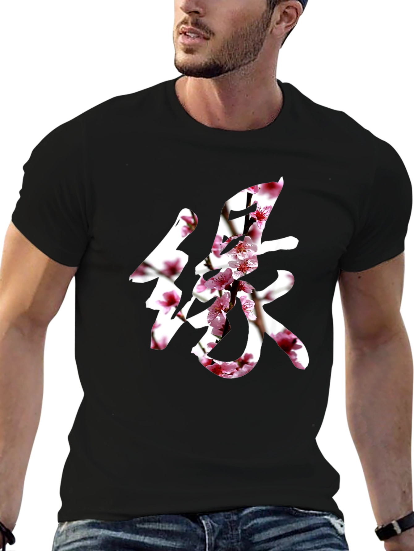Floral Kanji Graphic T-Shirt
