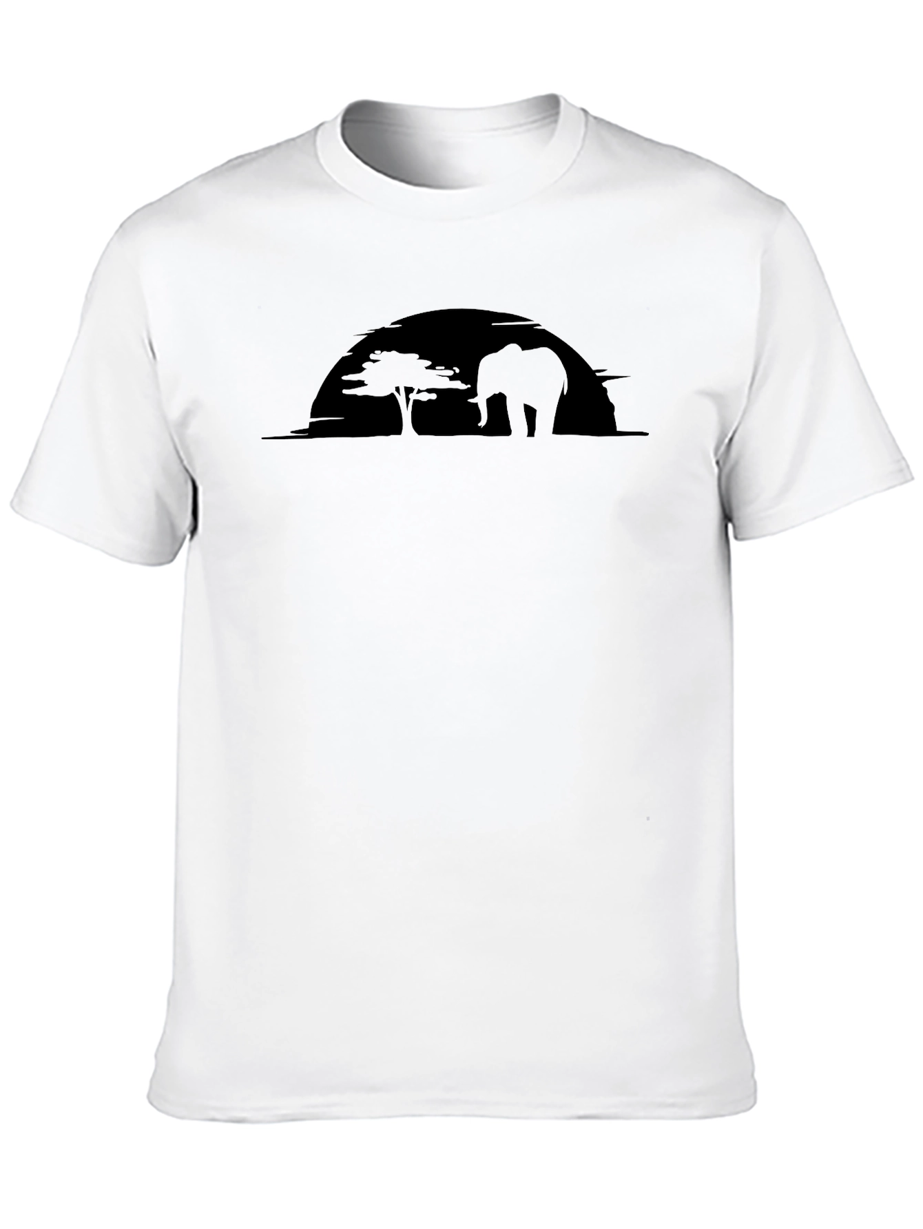 Safari Sunset Graphic Tee - Black Cotton