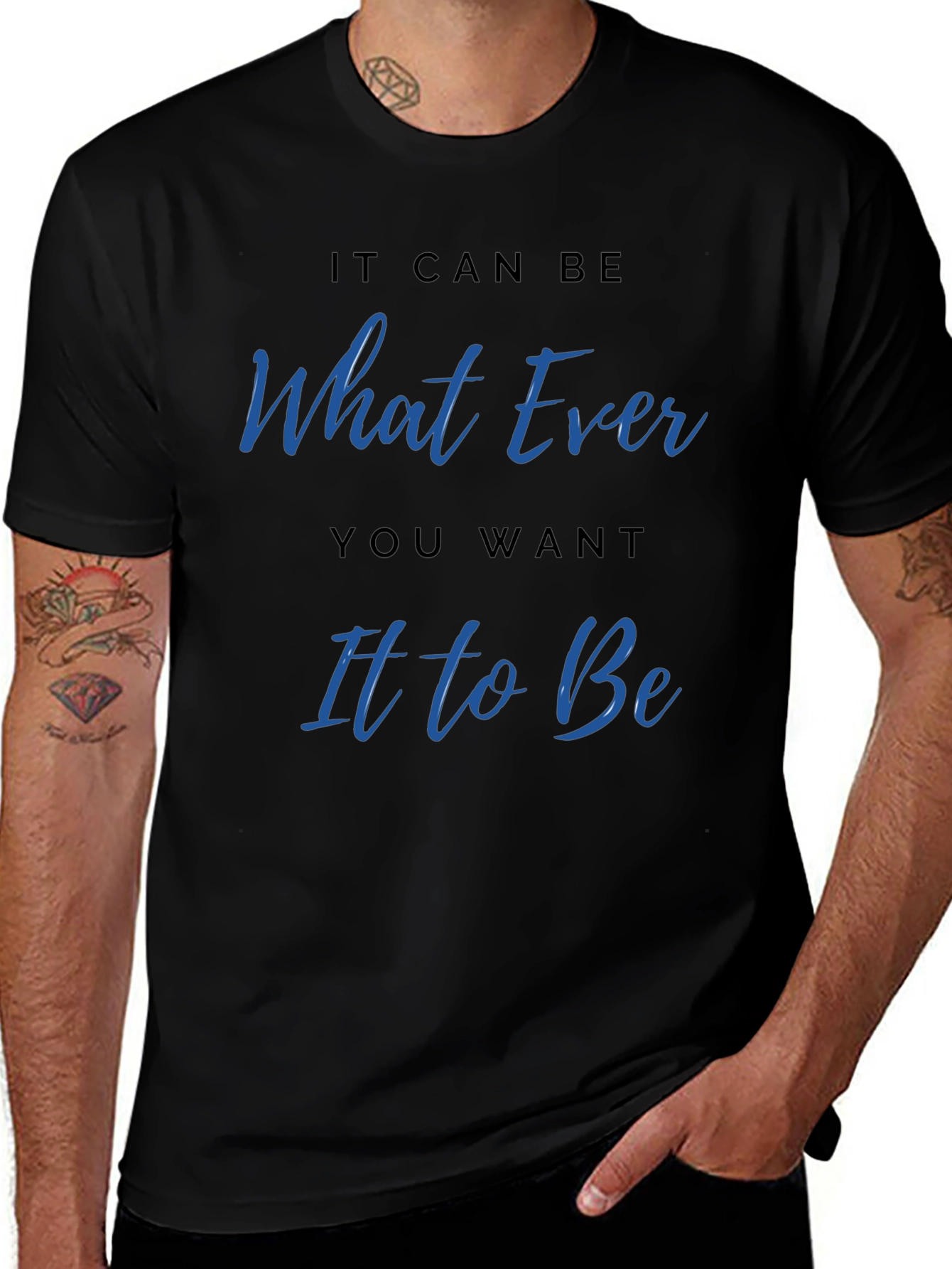 Whatever You Want Graphic Tee - Casual Black T-Shirt