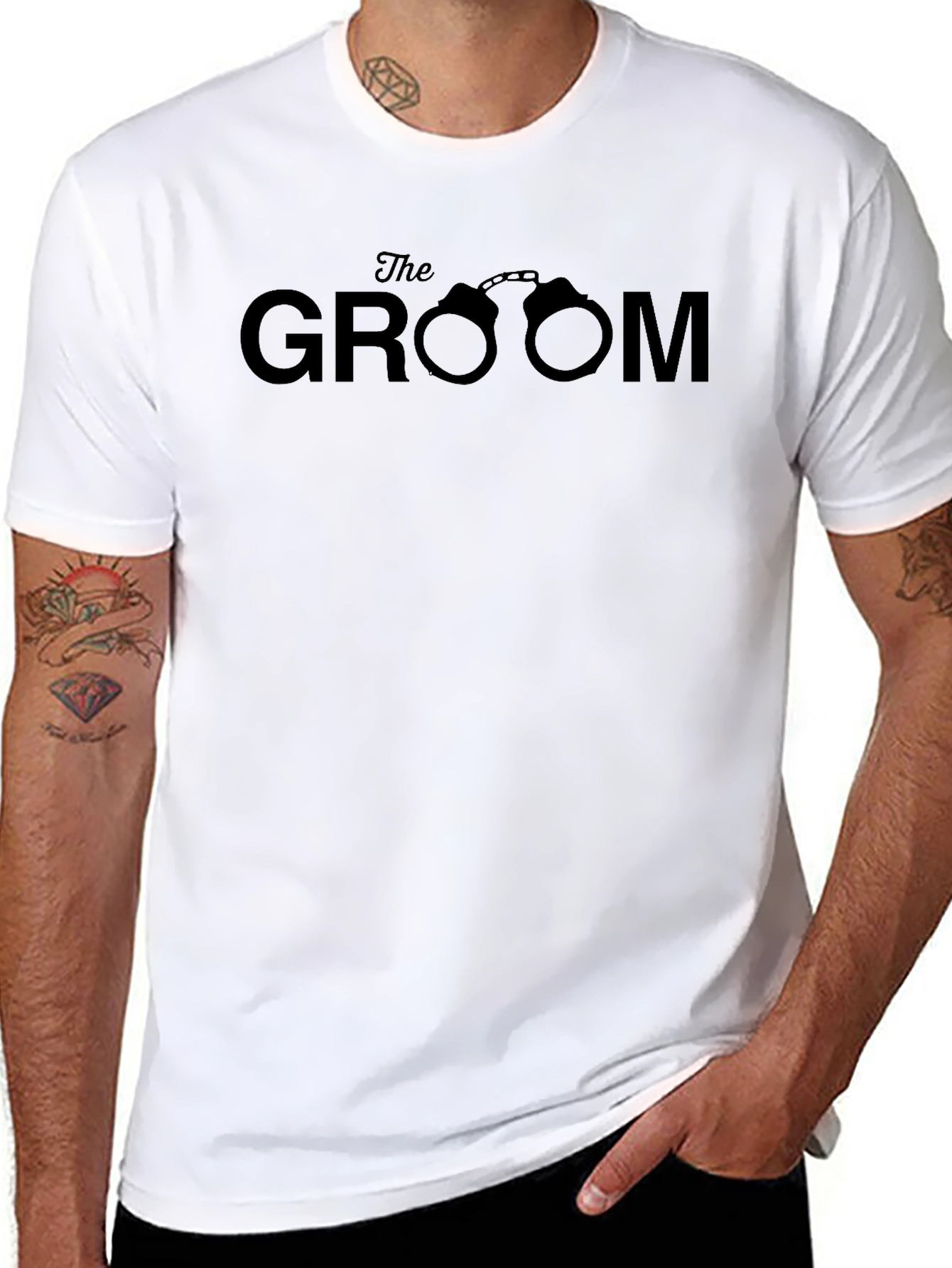 Groom Handcuffs Graphic T-Shirt - Bachelor Party Tee