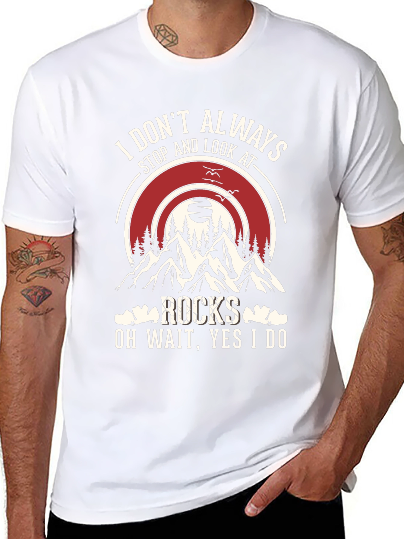 Rocks Graphic T-Shirt: Stop and Look Always!