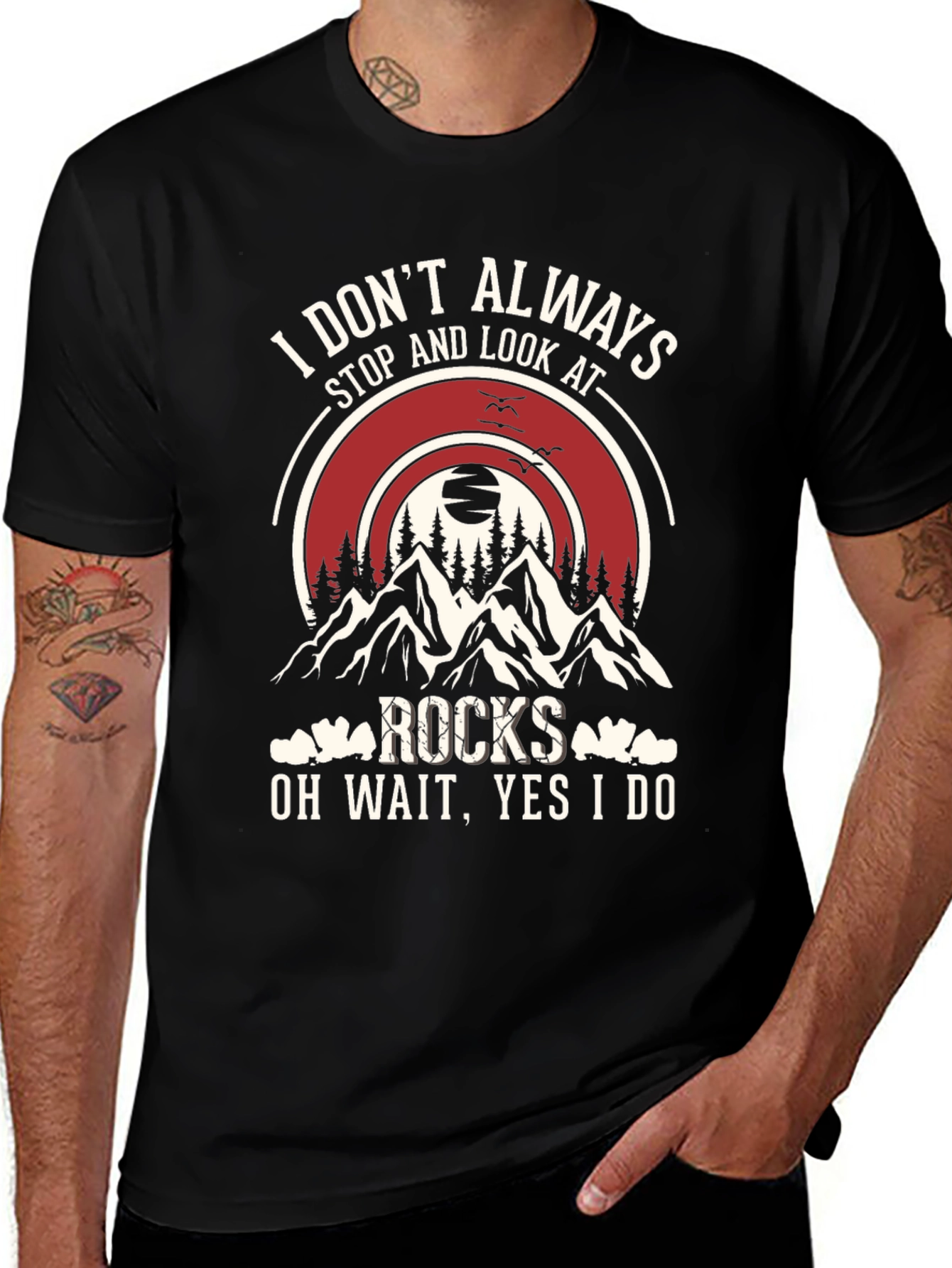 Rocks Graphic T-Shirt: Stop and Look Always!