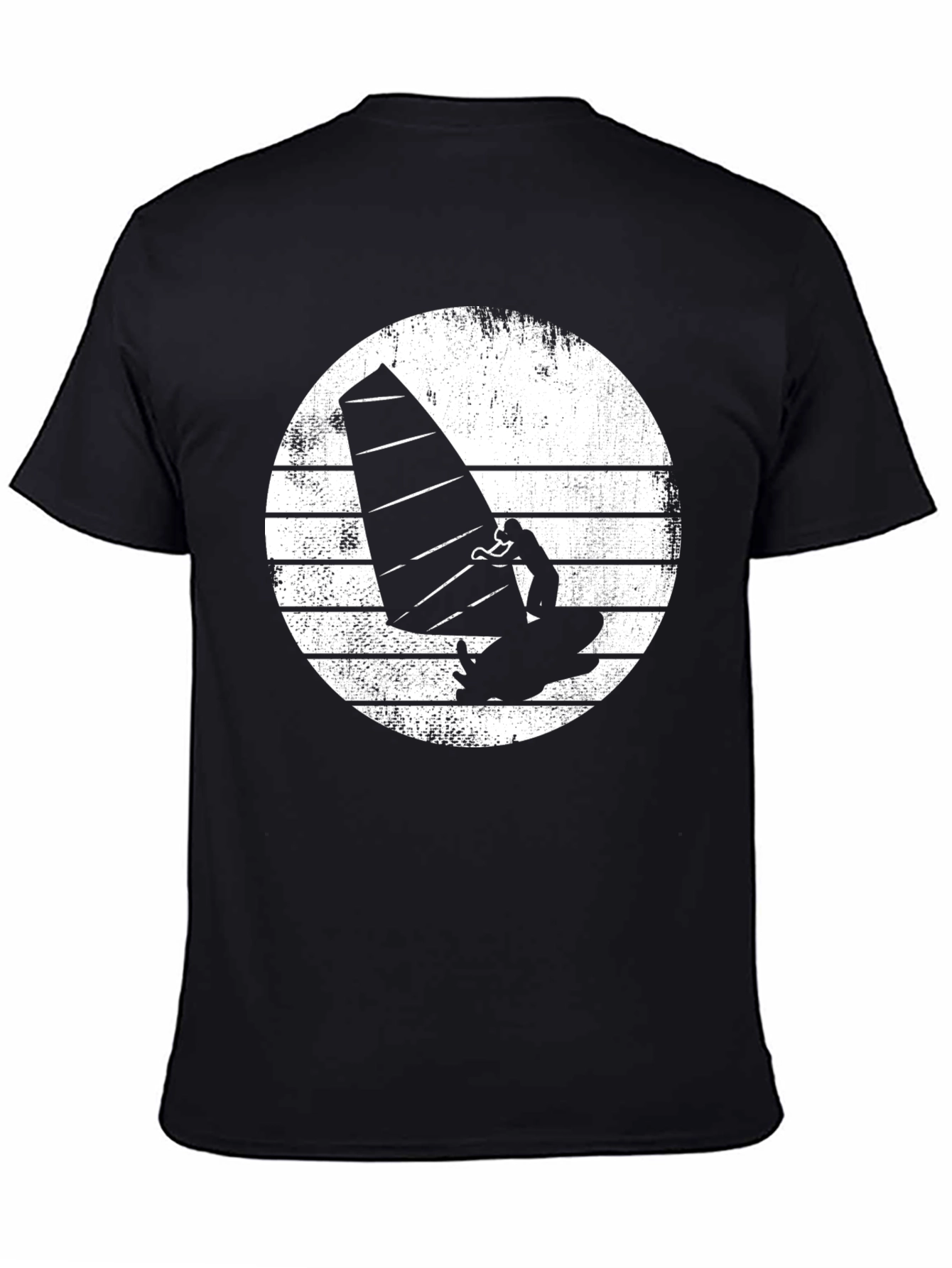 Windsurfer Graphic Tee - Black Cotton T-Shirt