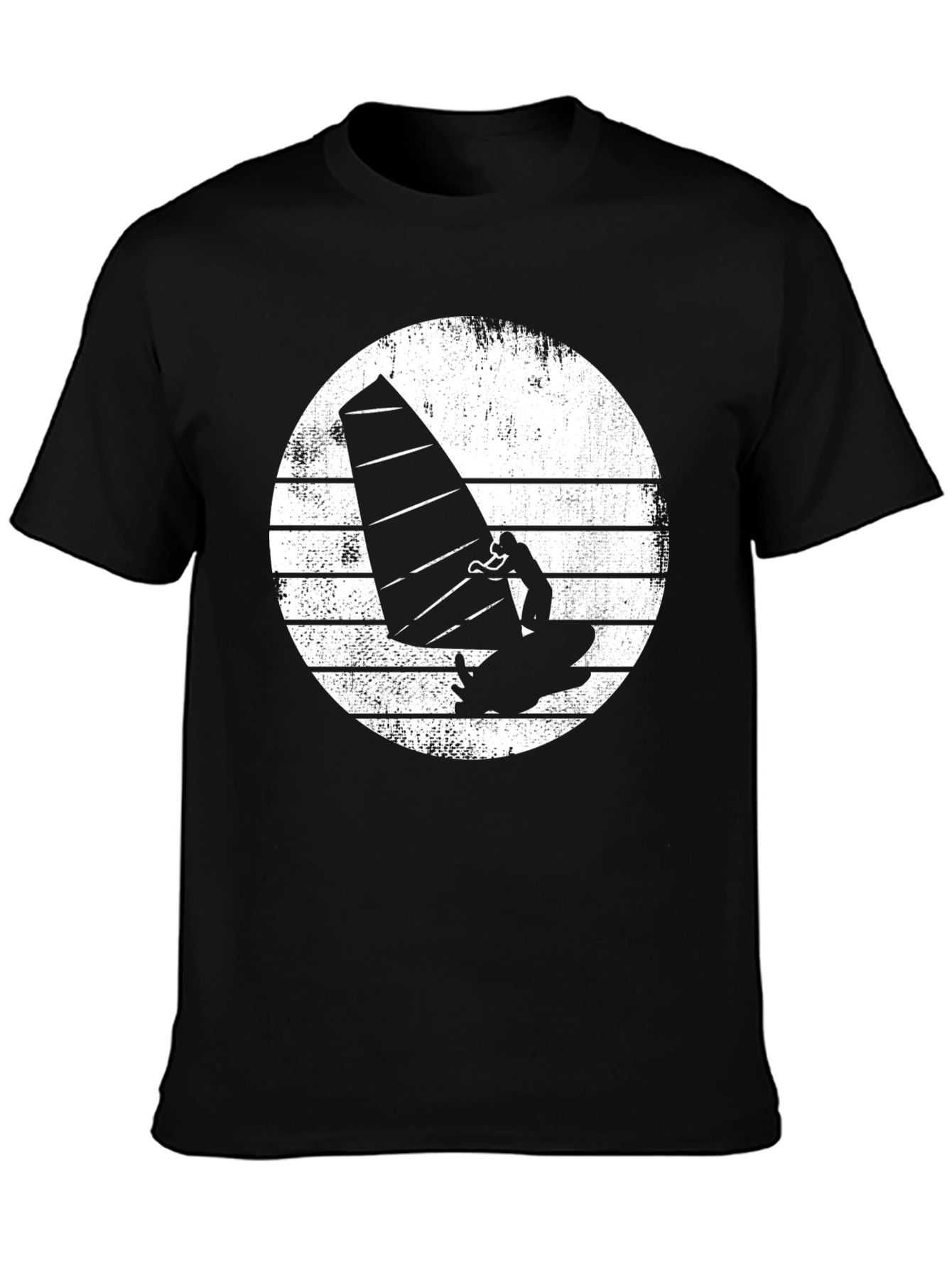 Windsurfer Graphic Tee - Black Cotton T-Shirt