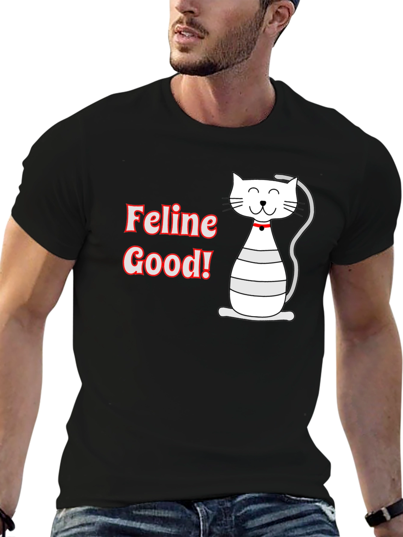 Feline Good T-Shirt - Cute Cat Graphic Tee