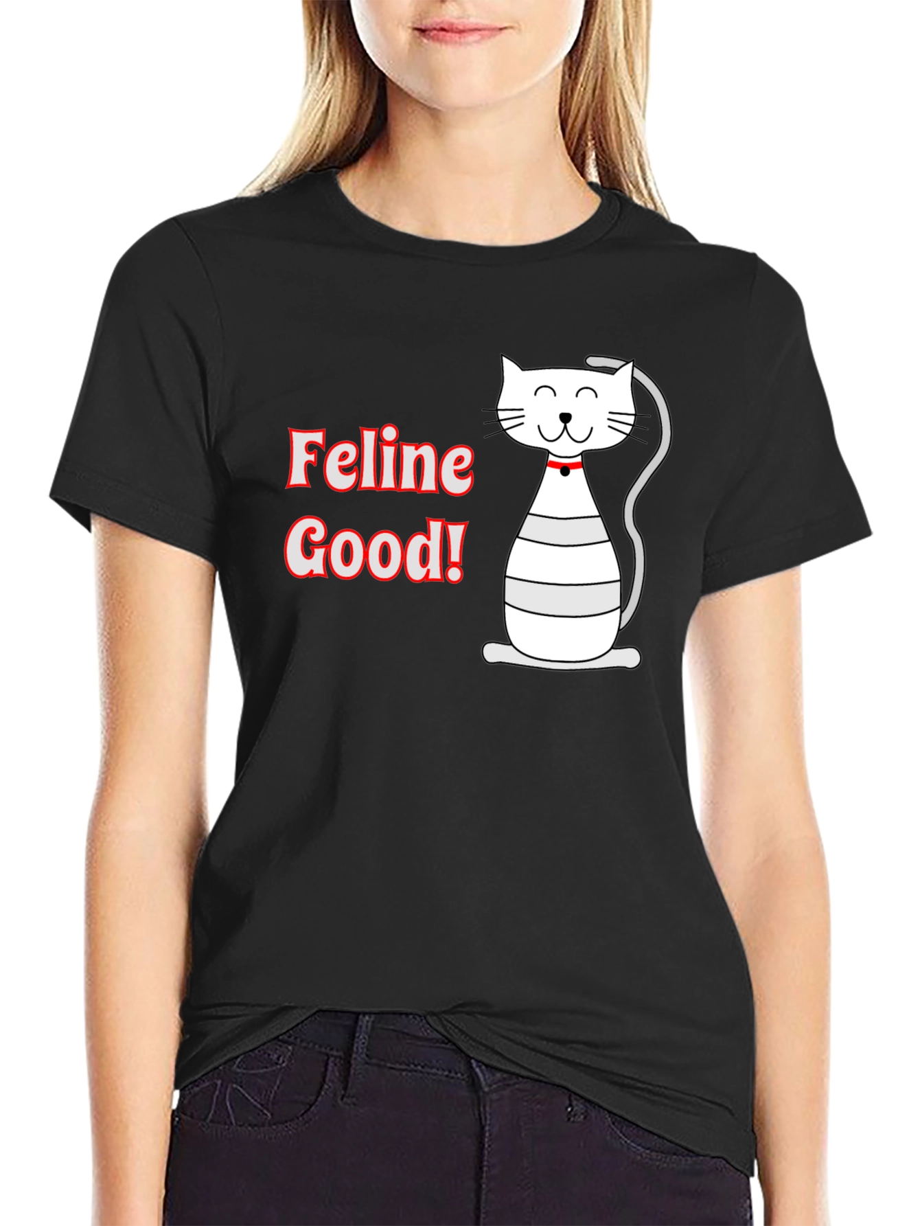 Feline Good T-Shirt - Cute Cat Graphic Tee