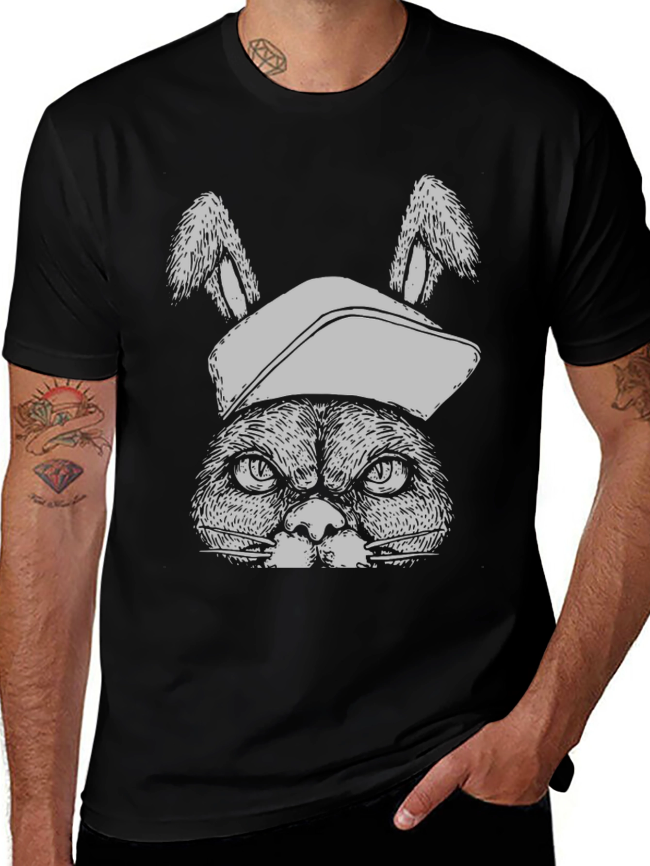 Grumpy Bunny Tee: Funny Graphic T-Shirt
