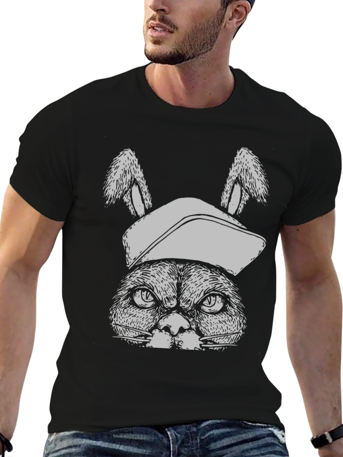 Grumpy Bunny Tee: Funny Graphic T-Shirt