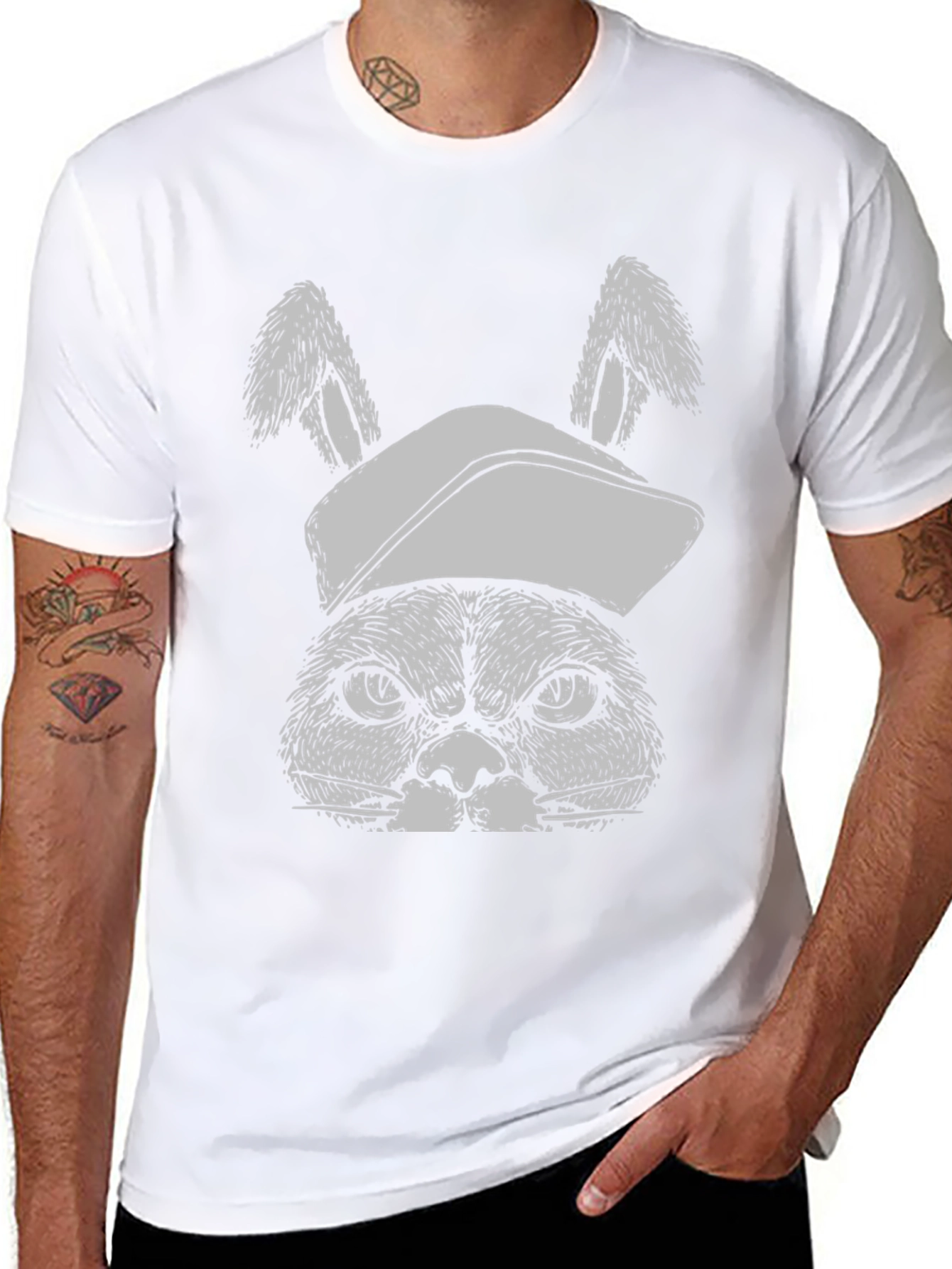 Grumpy Bunny Tee: Funny Graphic T-Shirt