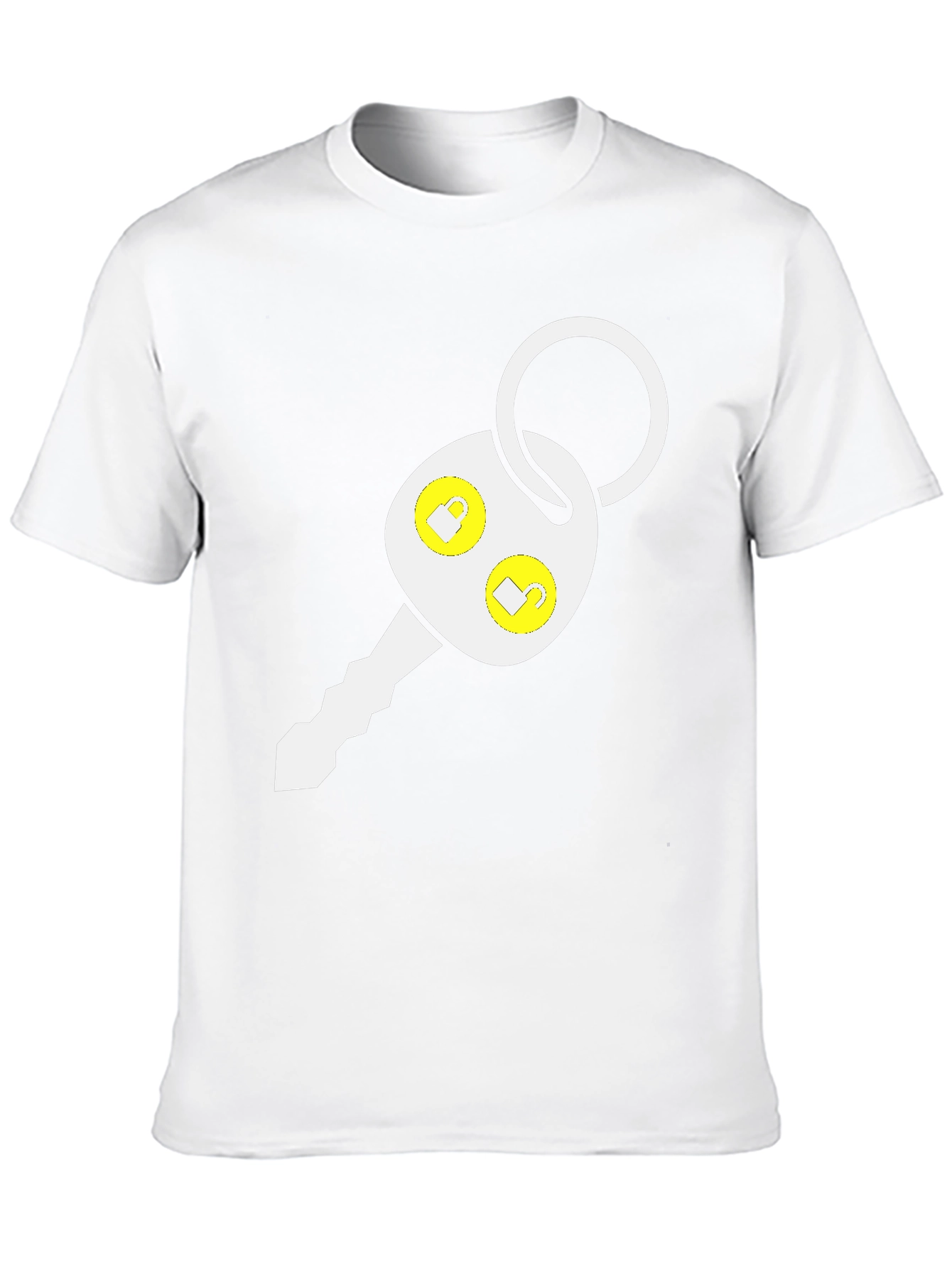 Car Key Graphic Tee - Black Cotton Blend T-Shirt