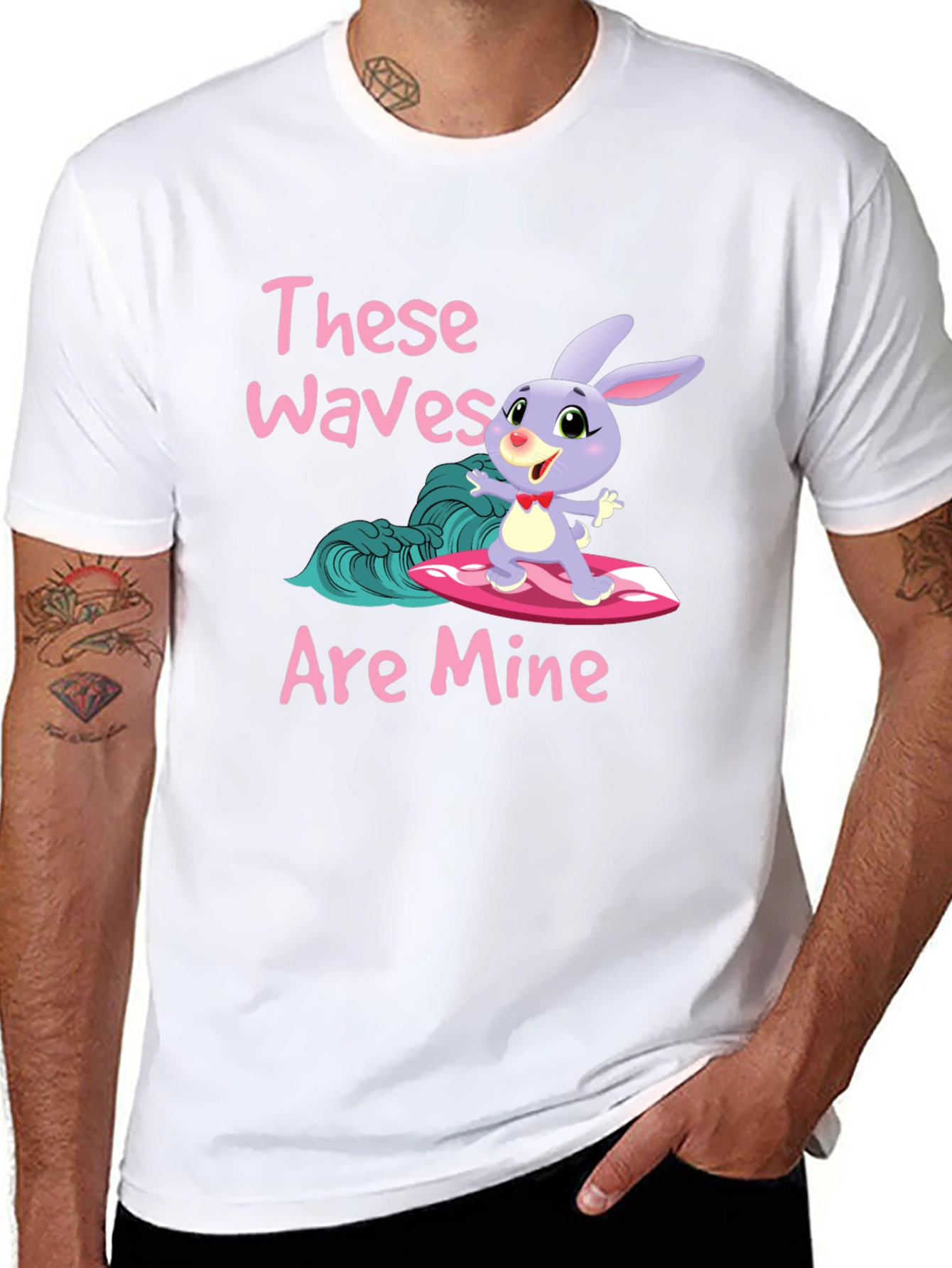 Surfing Bunny T-Shirt - These Waves Are Mine!