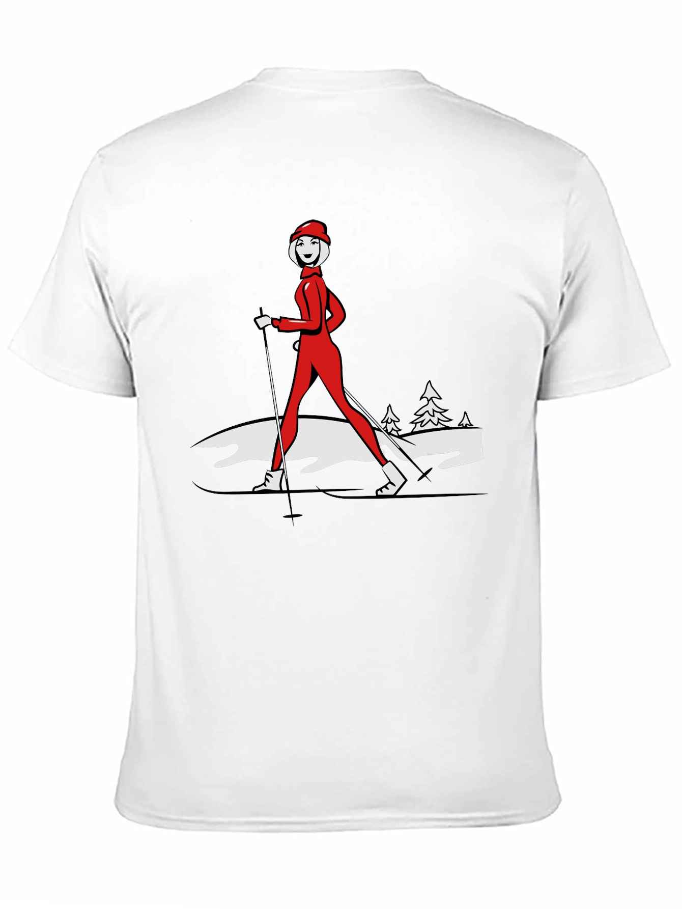 Retro Skiing T-Shirt - Womens Winter Sportswear
