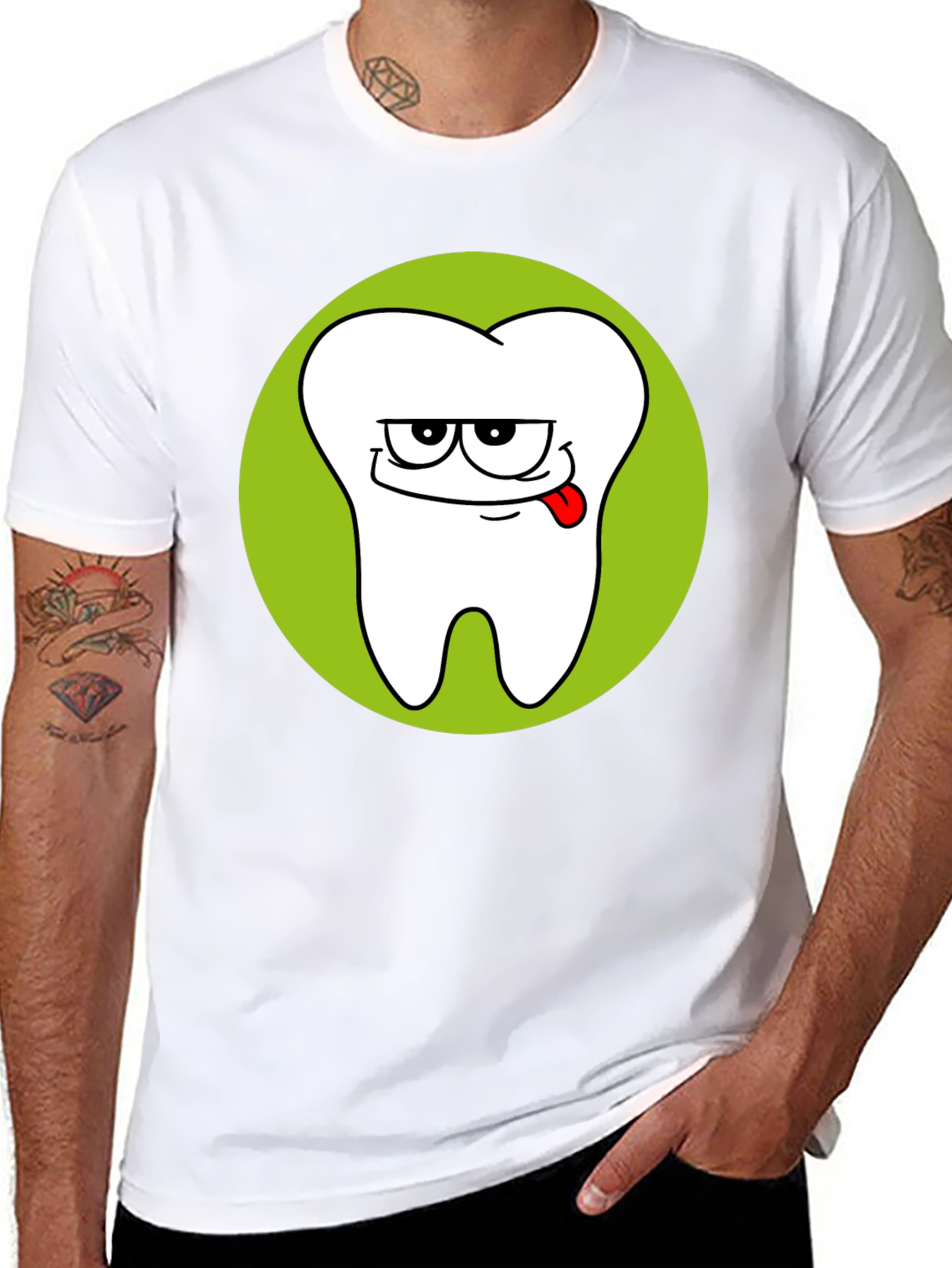 Funny Tooth Graphic Black T-Shirt