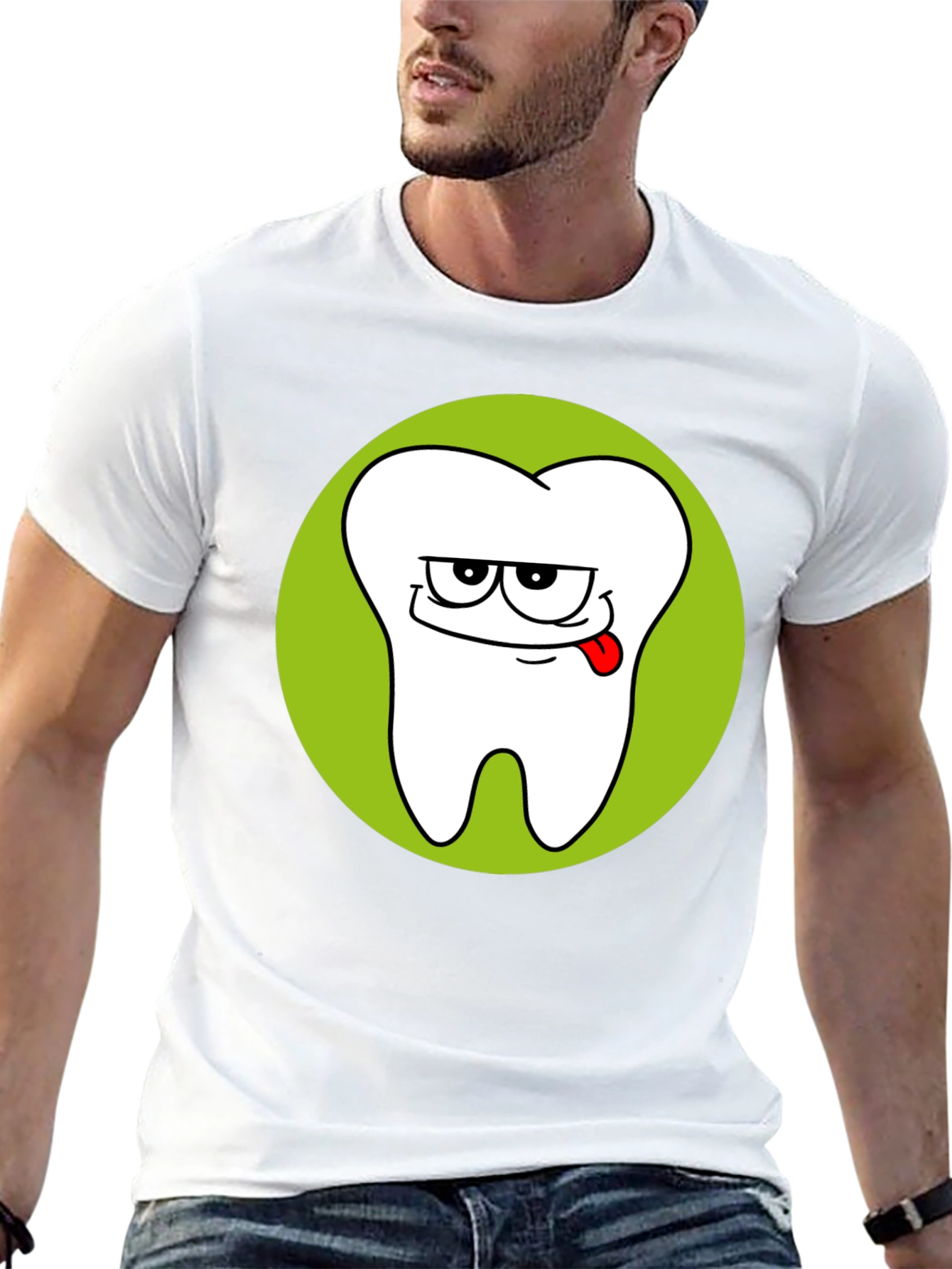 Funny Tooth Graphic Black T-Shirt