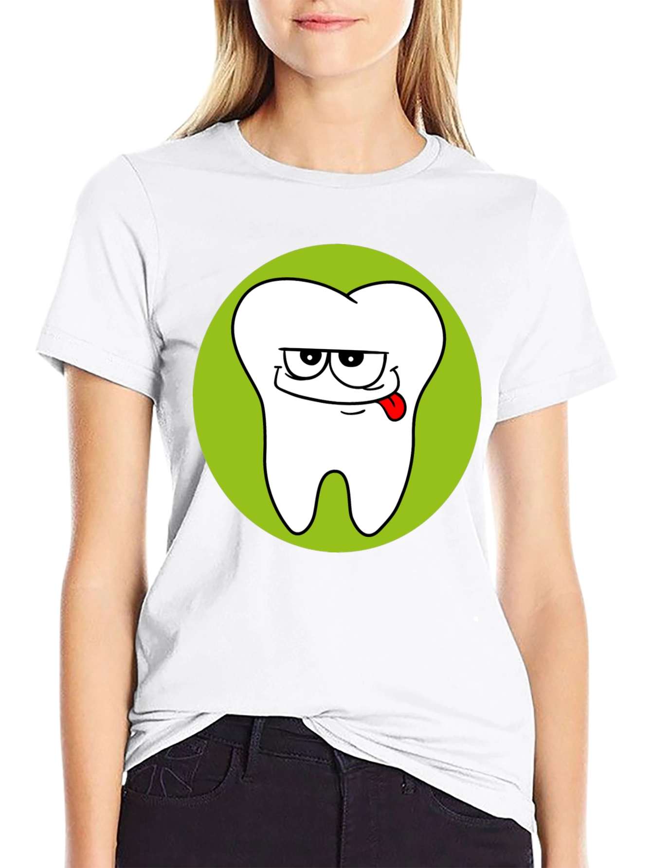 Funny Tooth Graphic Black T-Shirt