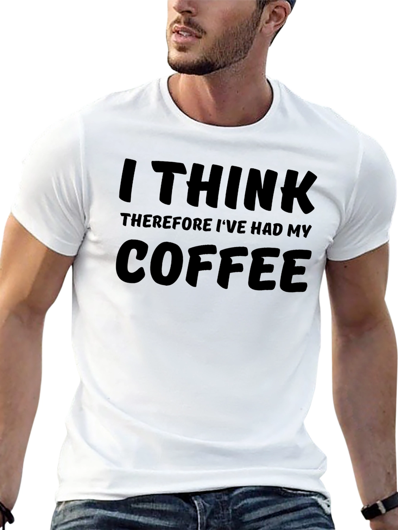 I Think Coffee Mens Black T-Shirt