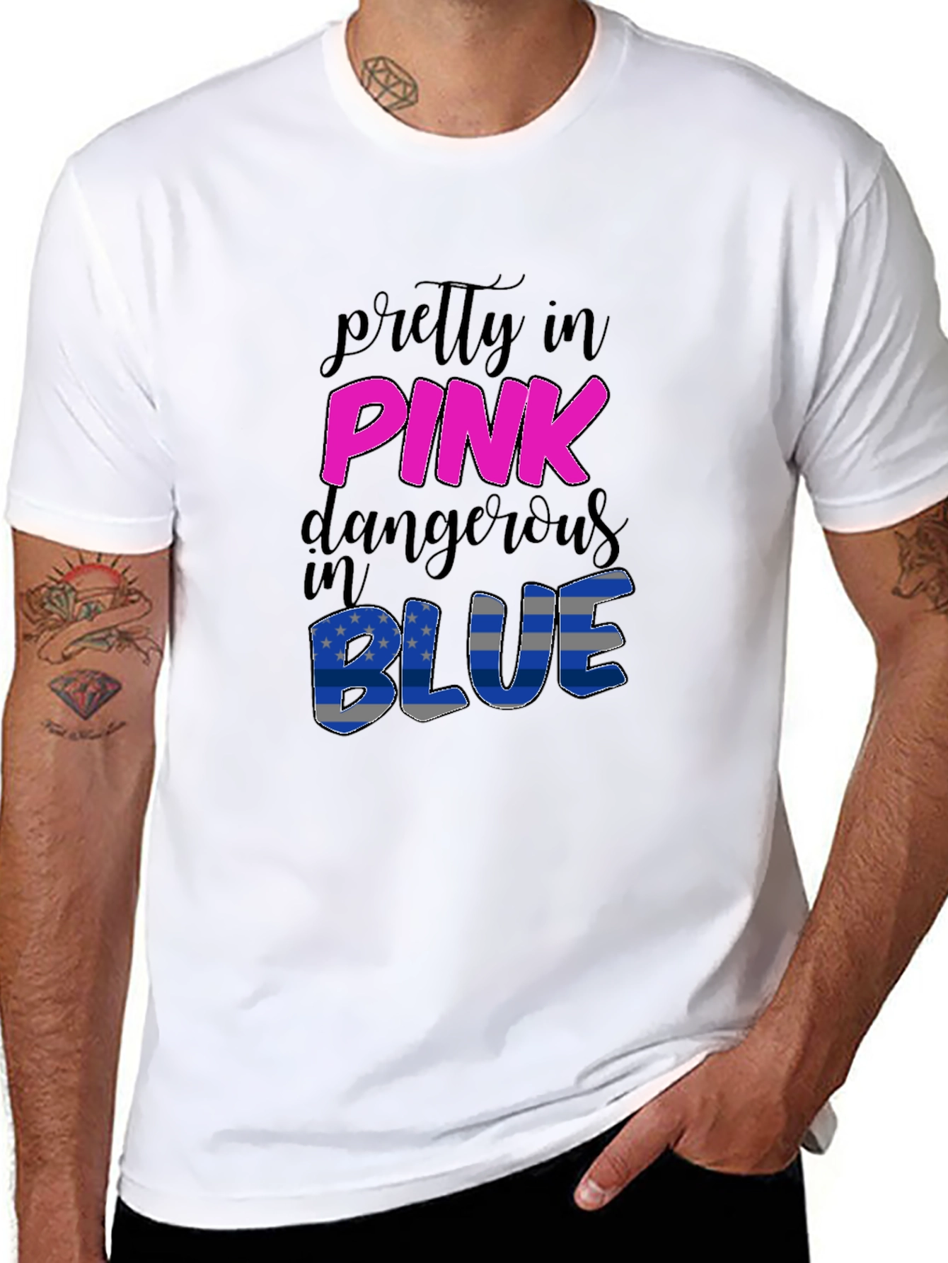 Pretty in Pink Dangerous in Blue T-Shirt