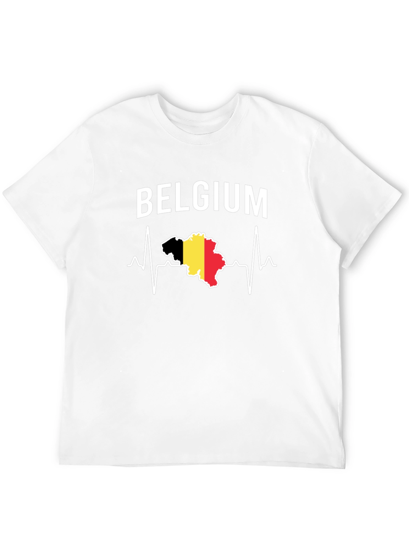 Belgium Heartbeat T-Shirt - Black Graphic Tee