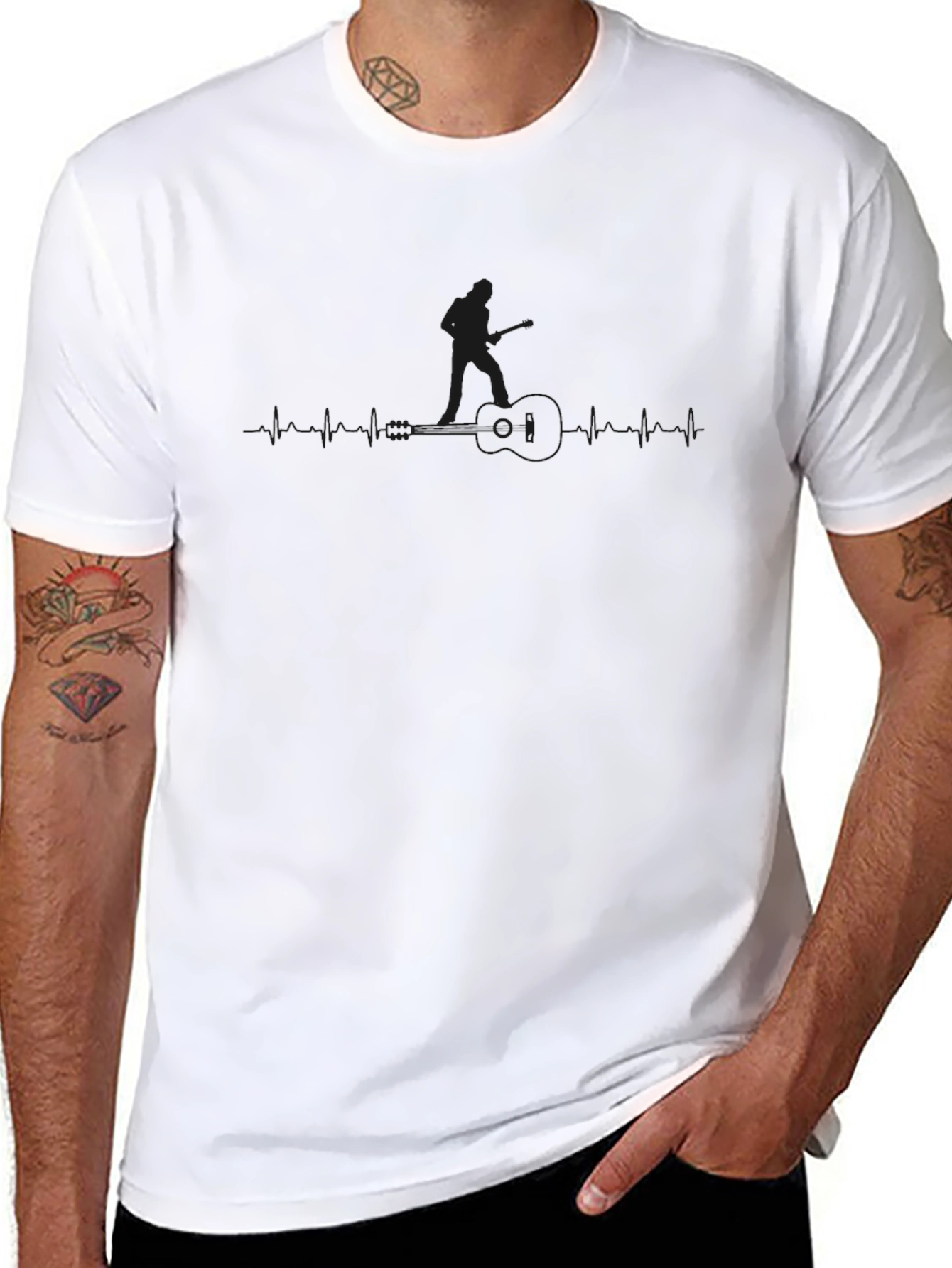 Black Baseball Heartbeat T-Shirt