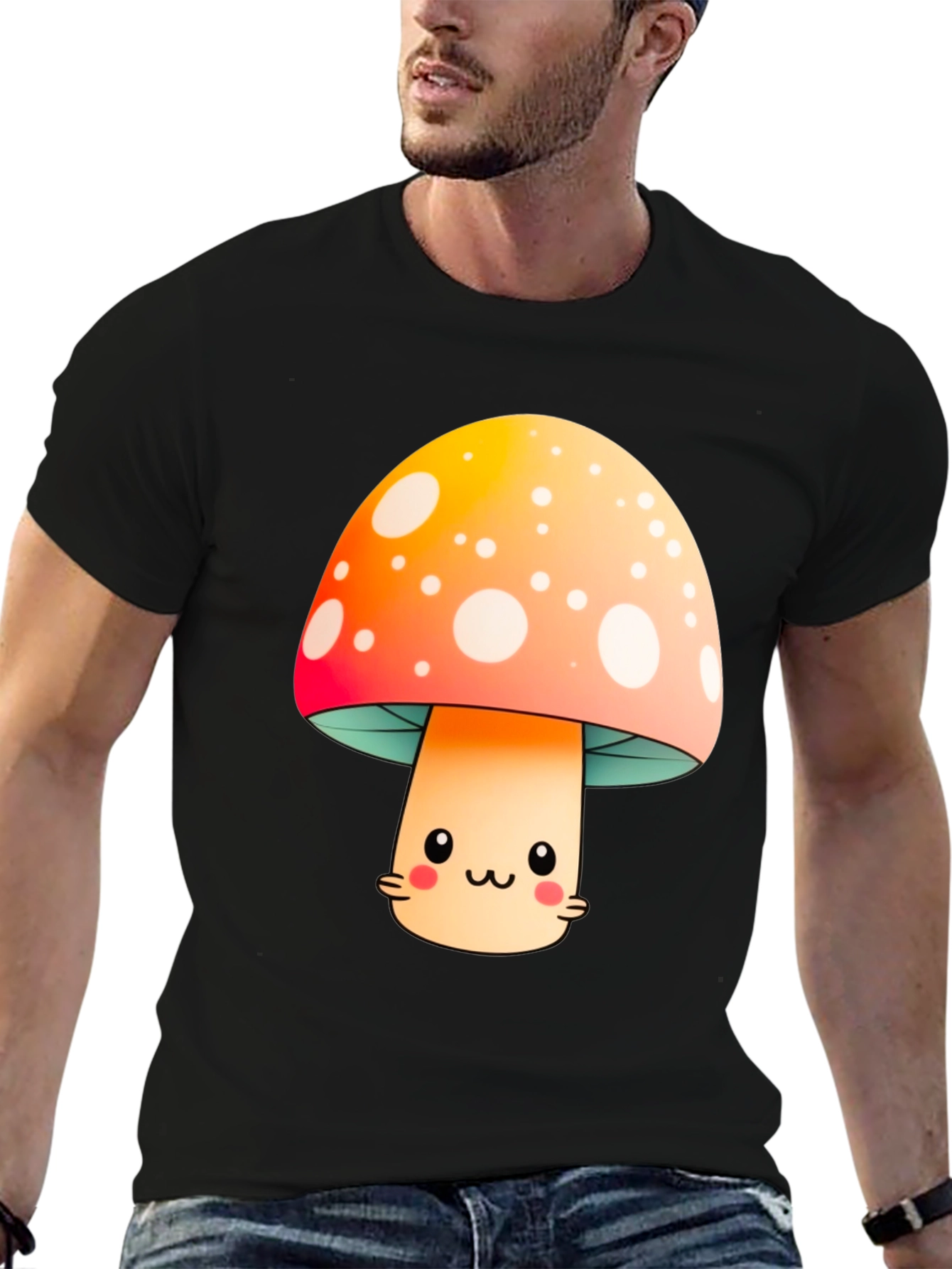 Cute Mushroom Graphic Tee - Kawaii Style
