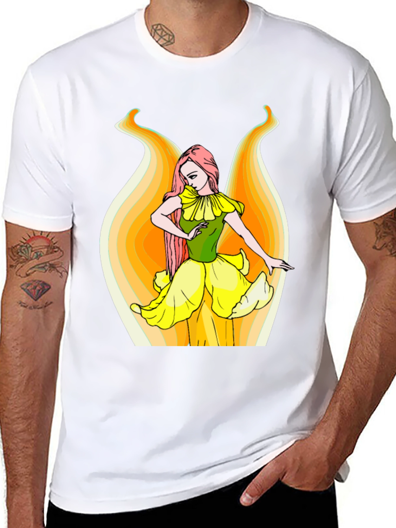 Floral Fairy Graphic T-Shirt - Black