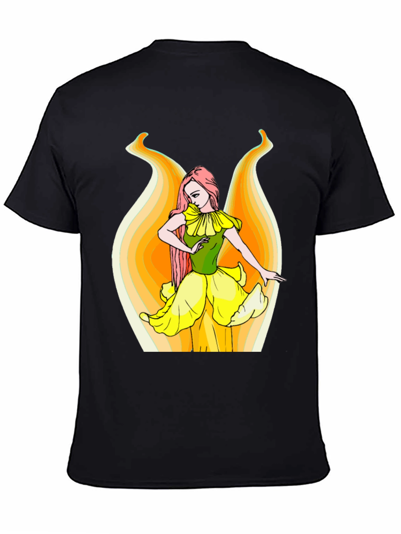 Floral Fairy Graphic T-Shirt - Black
