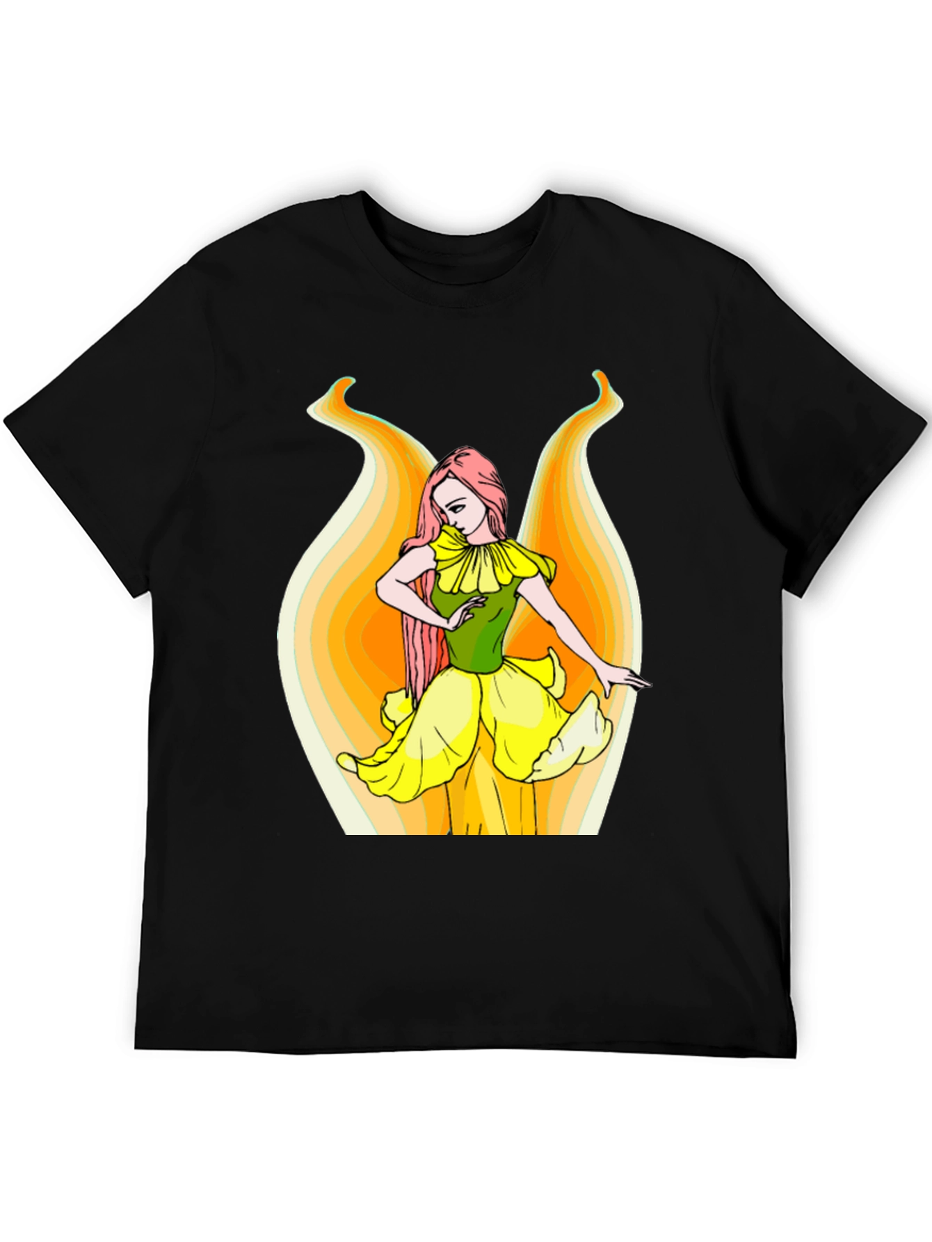 Floral Fairy Graphic T-Shirt - Black