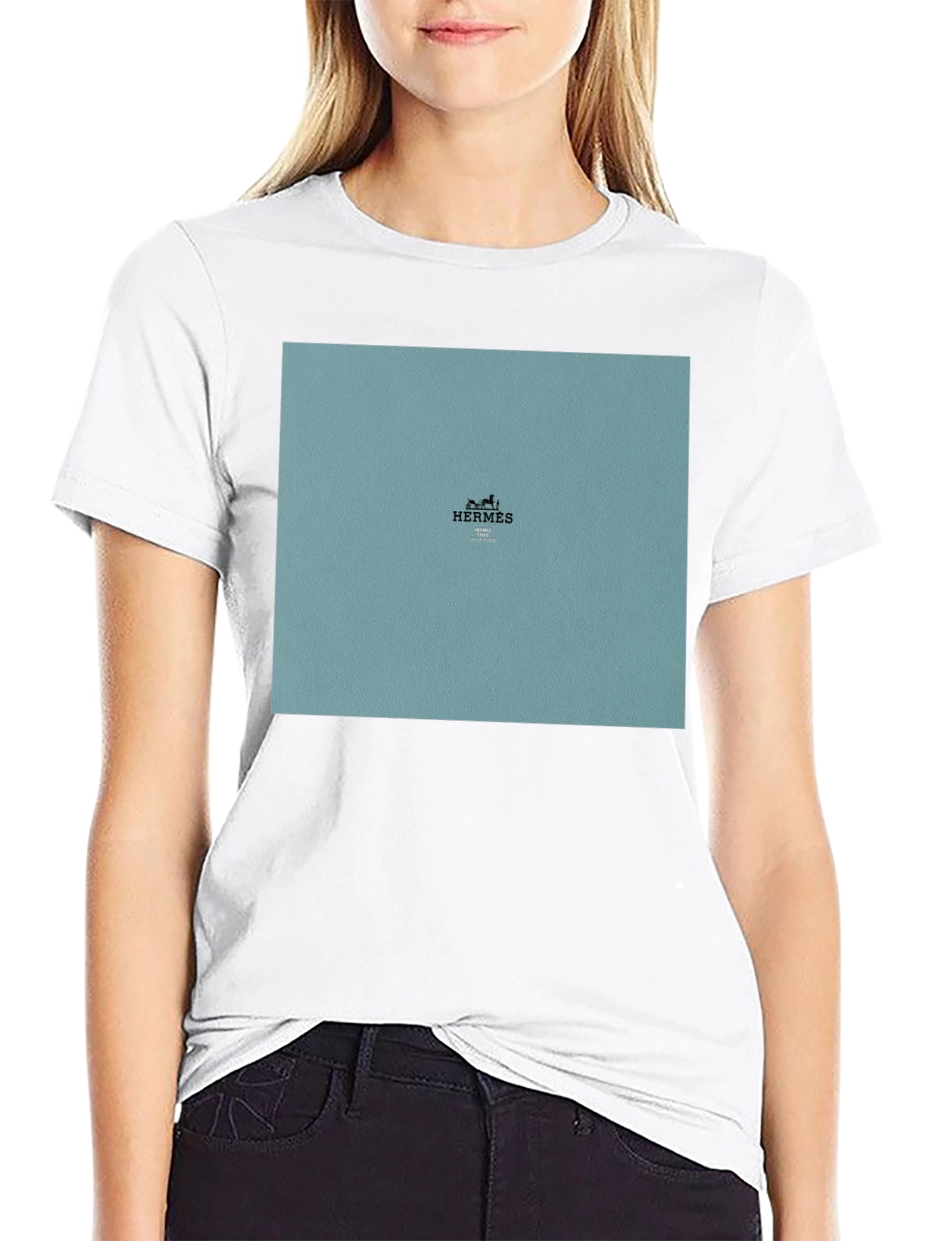 Hermes Graphic Print Black T-Shirt